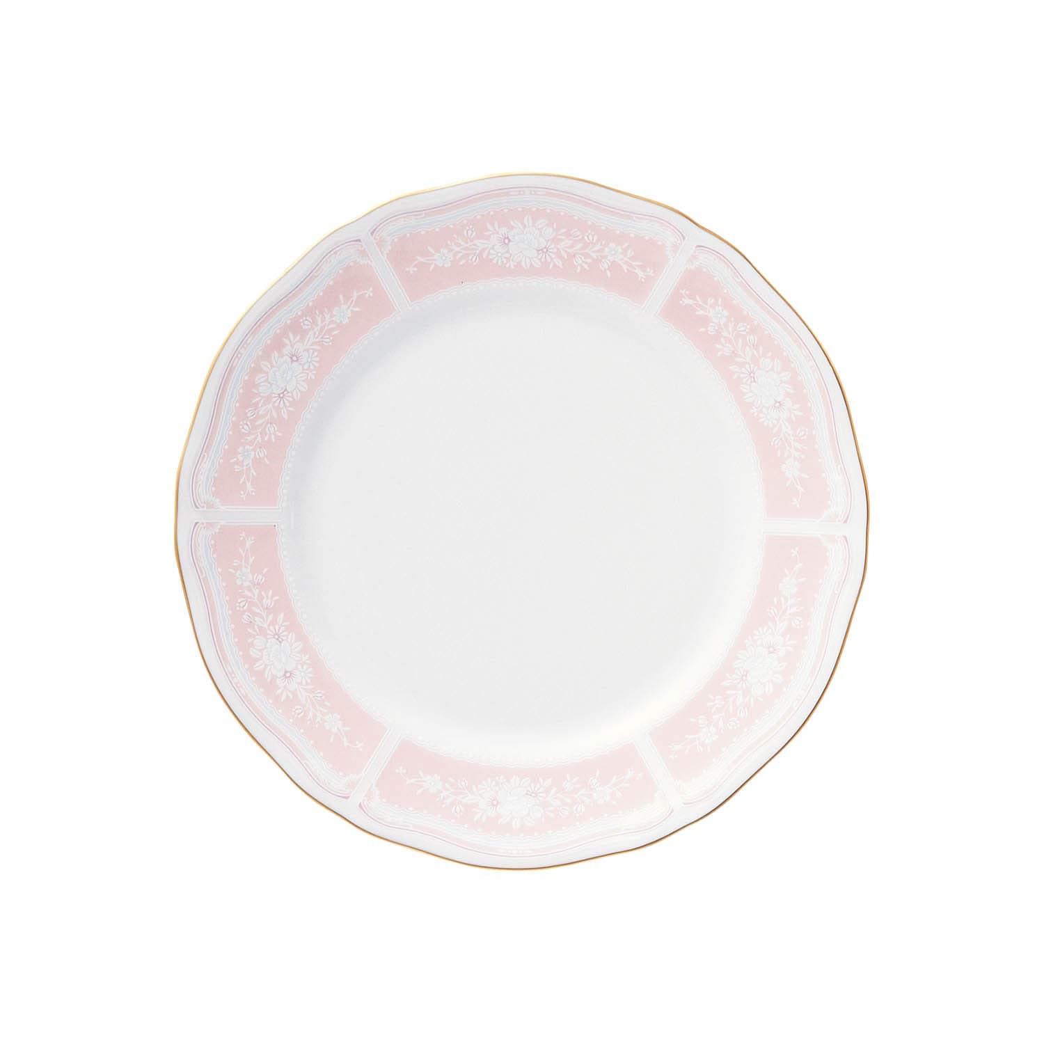 Noritake 1507-4L/94415 Fine Porcelain Lace Wood Gold Medium Plate, Pink, Diameter: Approx. 7.1 inches (18.1 cm), Height: Approx. 0.8 inches (2 cm)