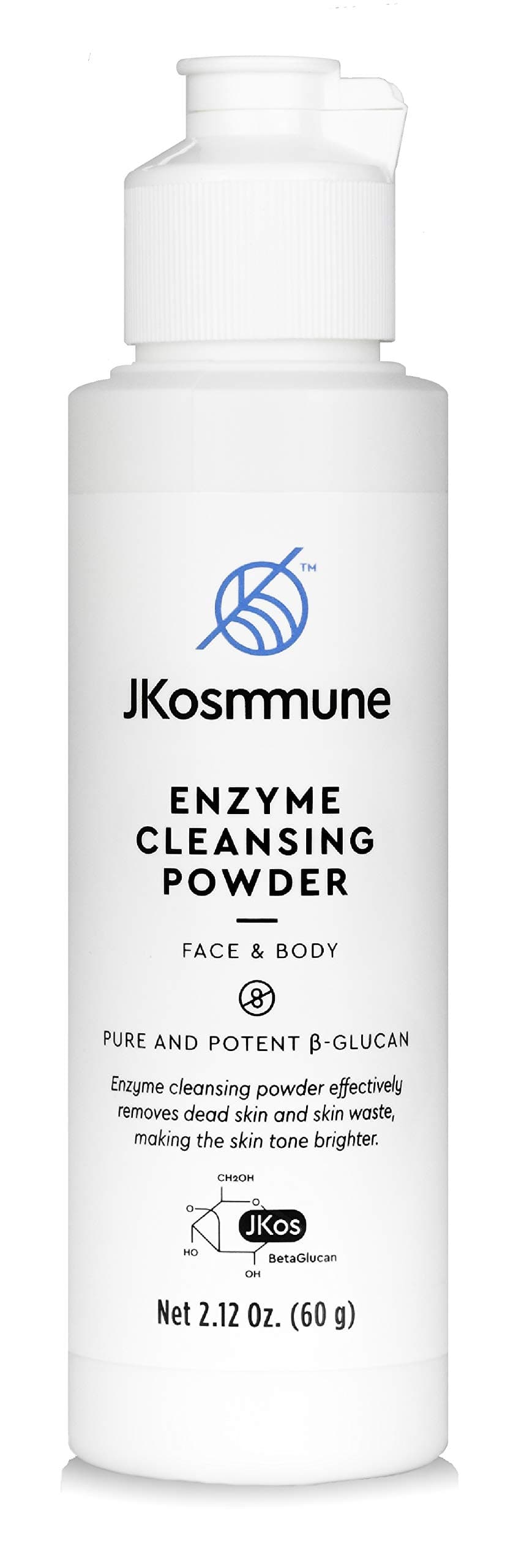 Enzyme Cleansing Powder for Face Formulated with 99% Pure Beta Glucan, Gently Removes Oil from face - Deep Cleansing, Skin Brightening, Pore Cleaning, Skin Care - (2.12 Oz)