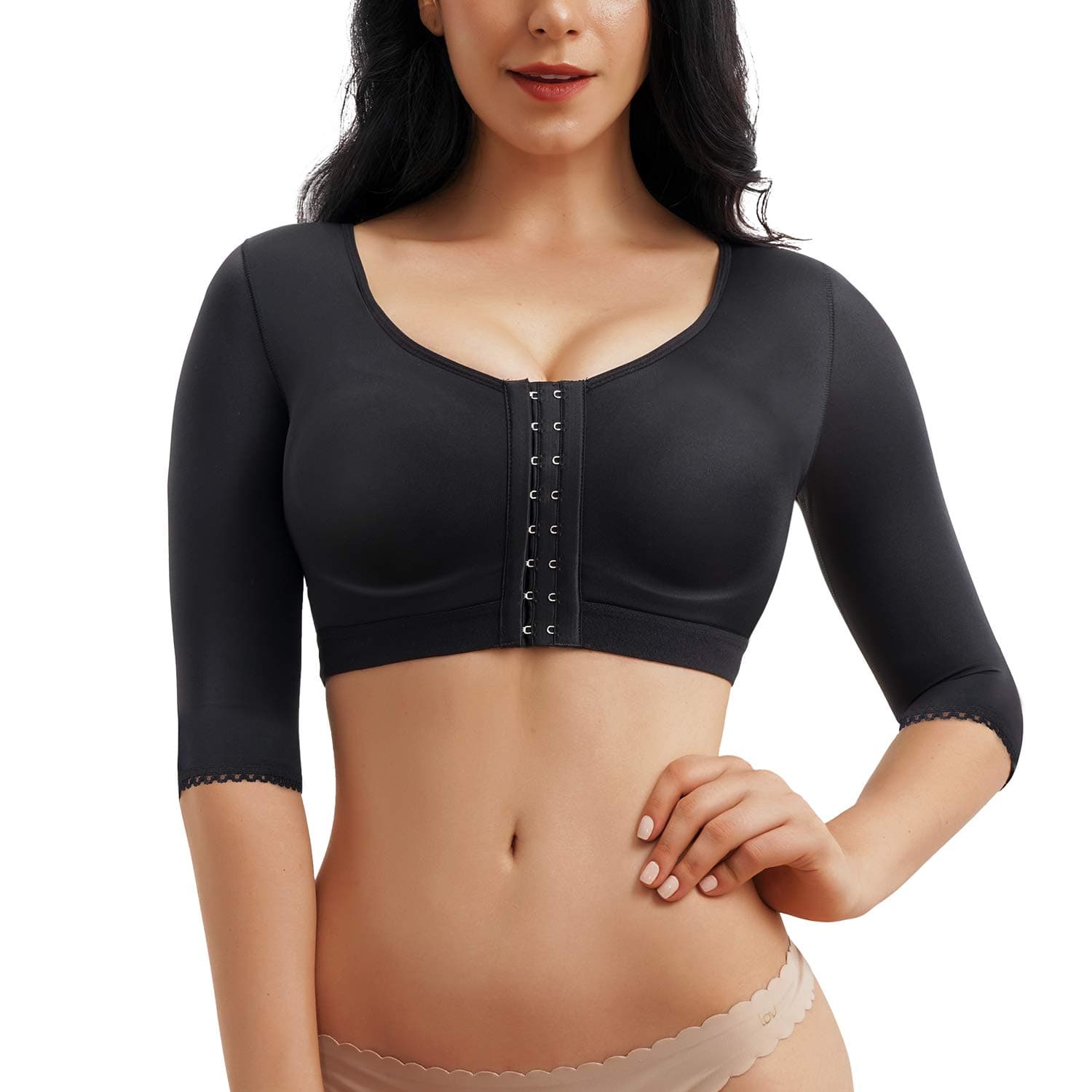 CYDREAM Women Arm Shaper Tops Slimmer Compression Sleeves Post Surgery Posture Corrector Tank Top, Black, L