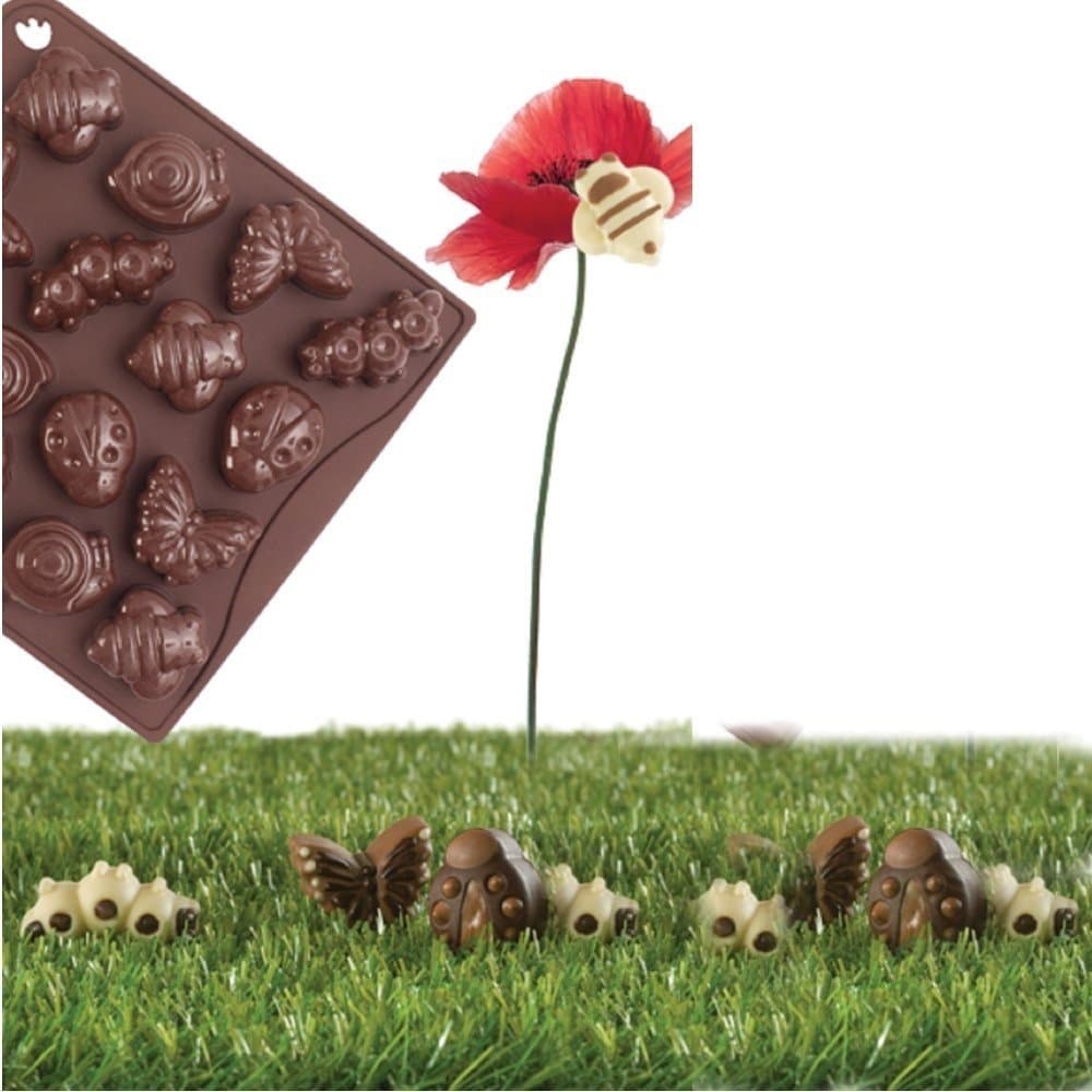 Pavonidea CHOCO13 - Choco Summer Lawn Brown. Silicone mould for Chocolates and Ice cubes. 18 x portions. 100% Platinic Silicone