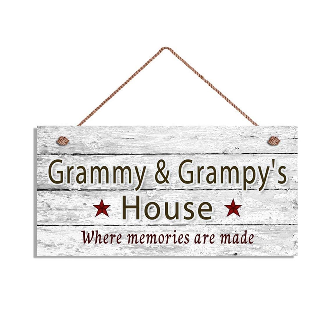 AJHERO Grammy and Grampy's House Sign, Where Memories are Made, Distressed Wall Art, Gift for Grandparents, 6" x 12" Sign(ZY-W154)