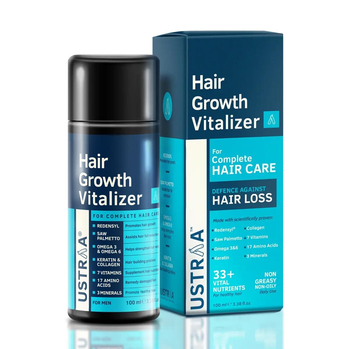Hair Growth Vitalizer - 100ml - Boost hair growth, Prevents hair fall, Delays Hair Greying, With Redensyl and Onion Extract, Non-oily serum for complete hair care and nourishment