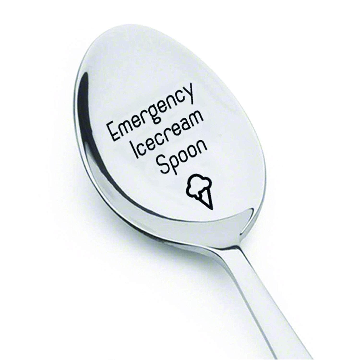 Emergency Ice Cream Spoon-Personalised Engraved Spoon-Gift-Present-Quirky Gift-Christmas Gift Idea