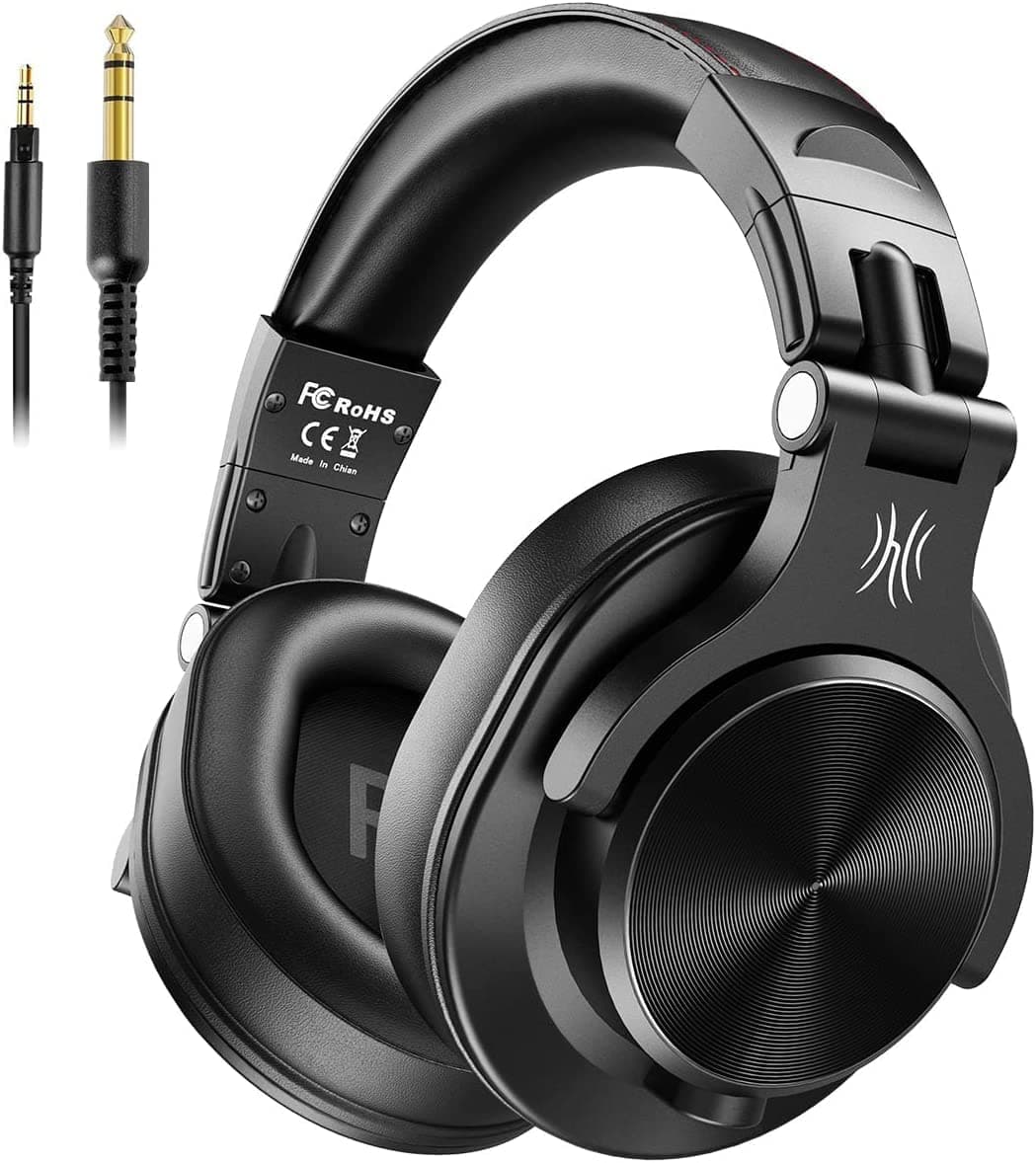 A71 Hi-Res Studio Recording Headphones - Wired Over Ear Headphones with SharePort, Professional Monitoring & Mixing Foldable Headphones with Stereo Sound (Black)