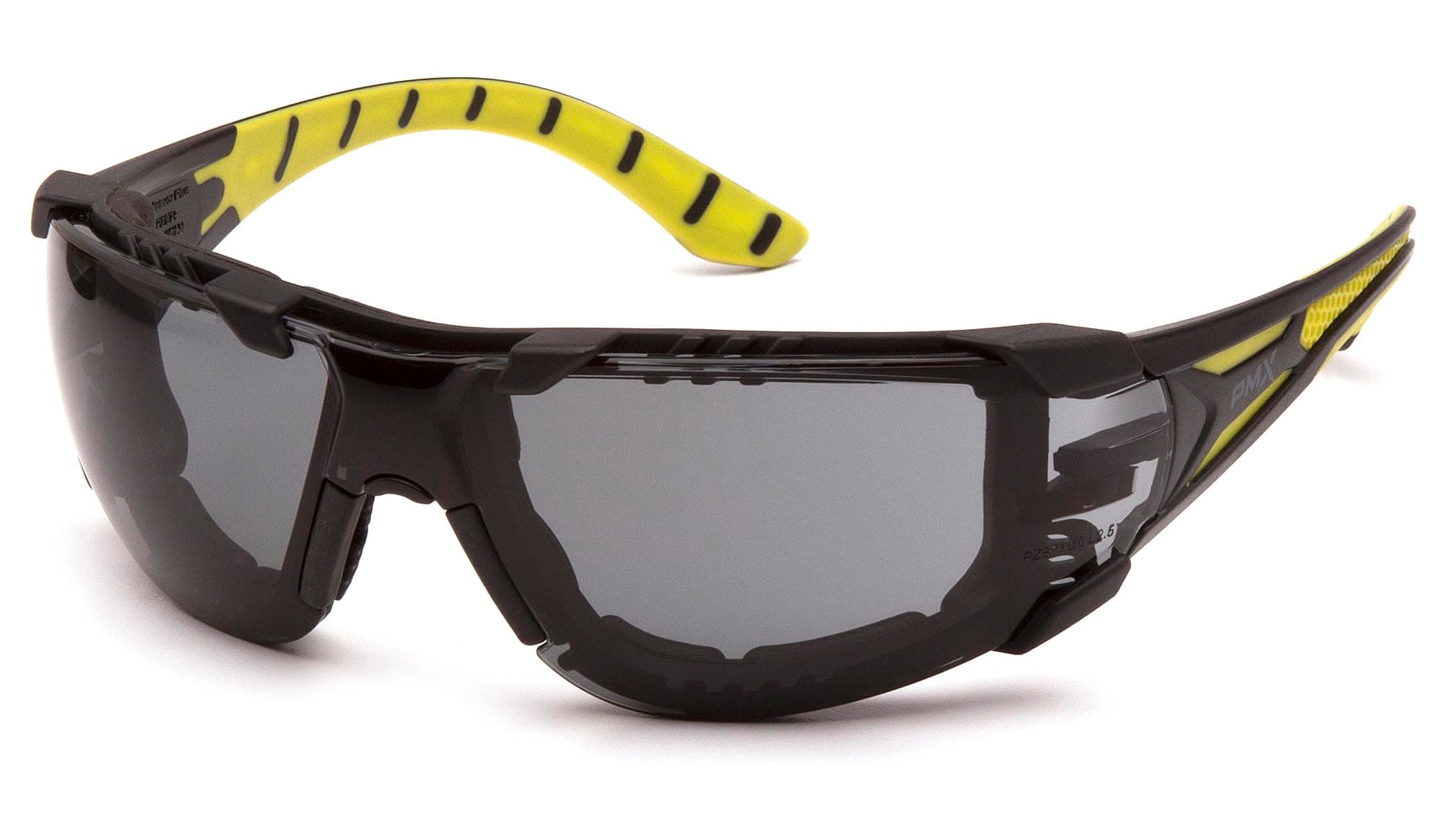 Pyramex Endeavor Plus Safety Glass Black/Gray Frame With Foam Padding Clear H2MAX Anti-fog Lens