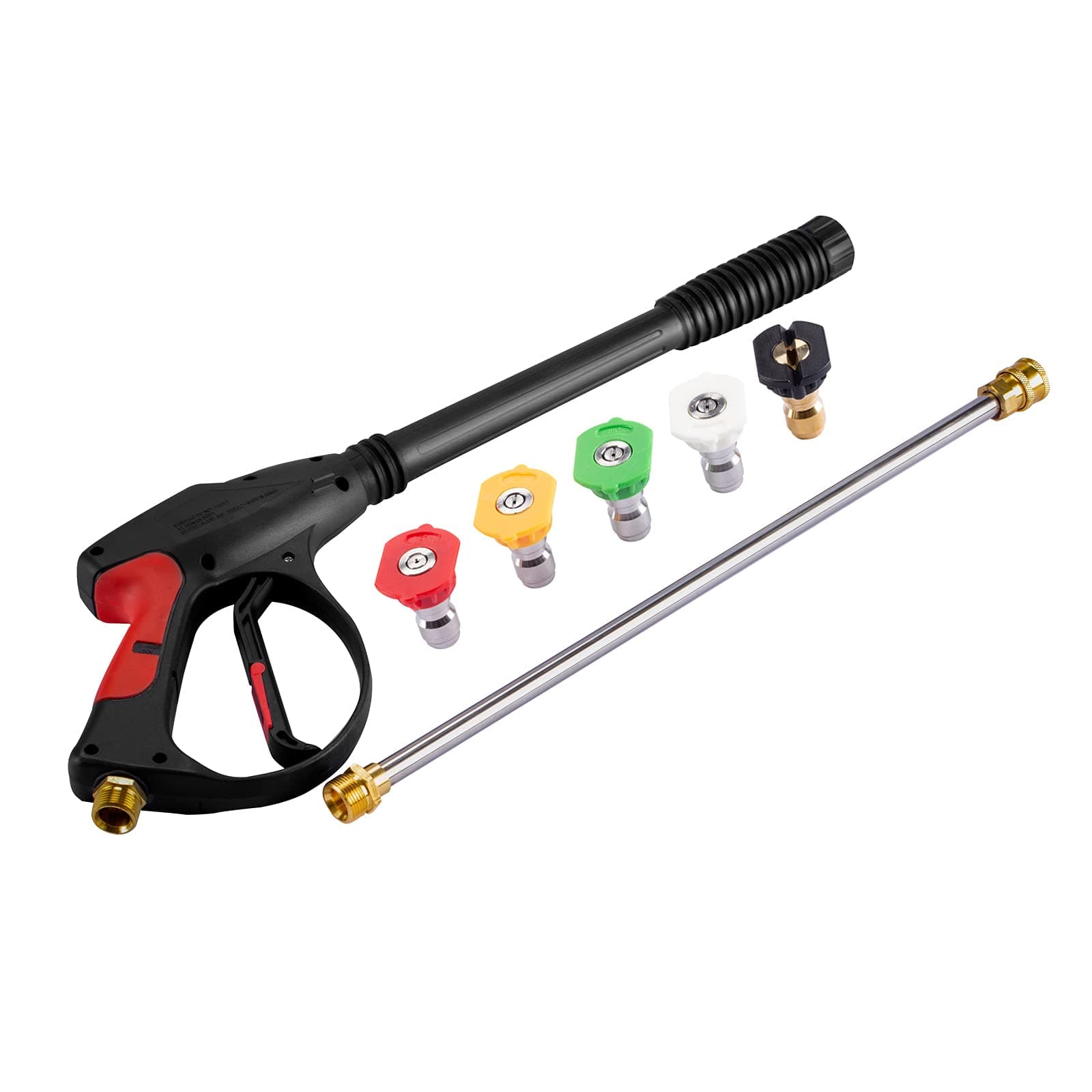 Stone Banks Professional Pressure Washer Jet Wash Gun and Lance,Pressure Washer Gun M22 14mm 4000 Psi with 5 Jet Nozzles for Cleaning The Car, Mechanical Equipment, Floors, Walls, Windows