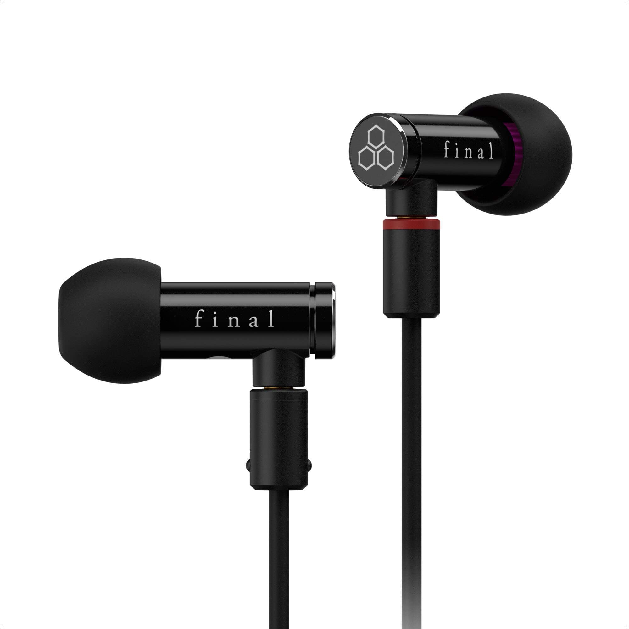 Final Audio Design Final Hi-Res Audio Re-Cable Compatible Canal Type In Ear Wired Headphones Ships from Japan,Black