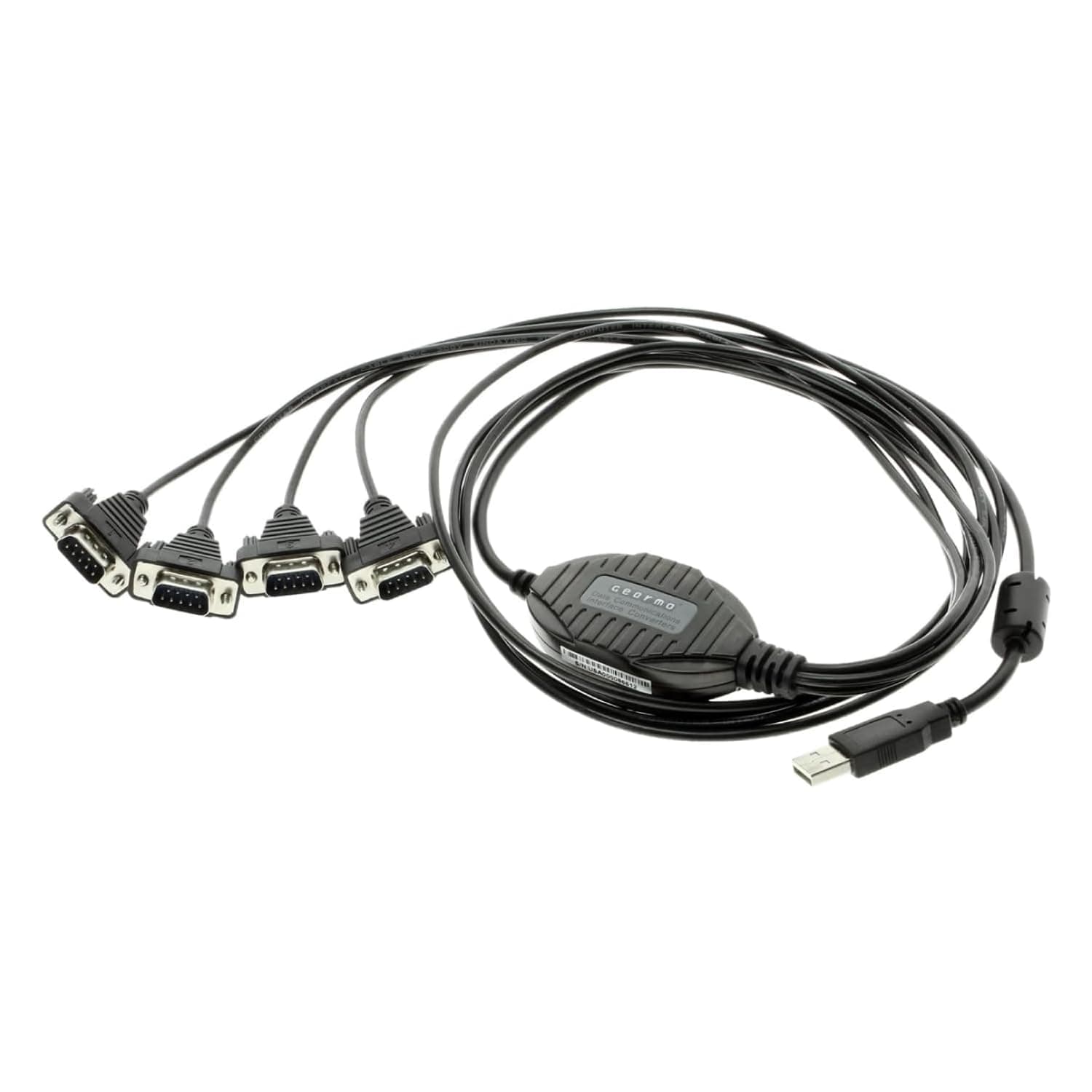 Gearmo Gearmo 4 Port USB to Serial FTDI Cable for MA PC Linux with Windows 10 Certified Drivers