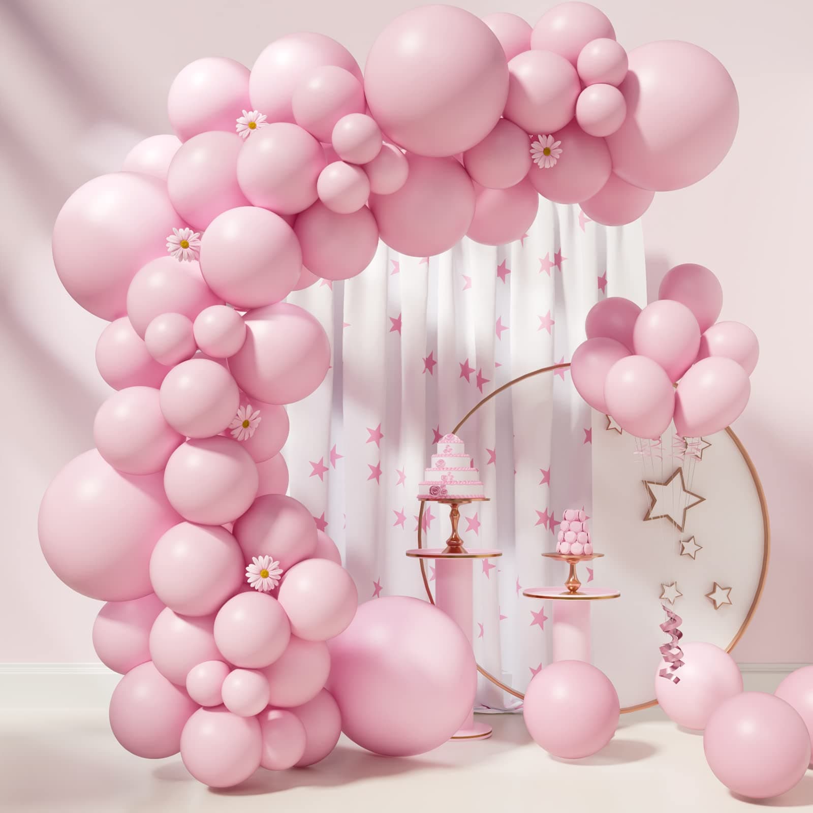 Pink Balloons 85 pcs Light Pink Balloons Garland Arch Kit 5/10/12/18 Inch Different Sizes Pastel Pink Latex Balloons for Pink Birthday Party Decorations Baby Shower Wedding Gender Reveal Decorations