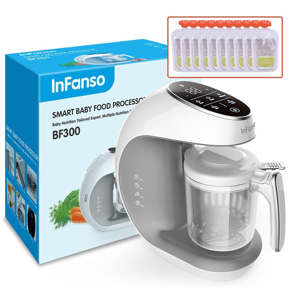Baby Food Maker Food Processor BF300 for Infants and Toddlers 7 in 1 Organic Food Making Machine with Steam Cooker, Blender, Chopper, Defroster, Reheater, Disinfector and Auto Cleaning