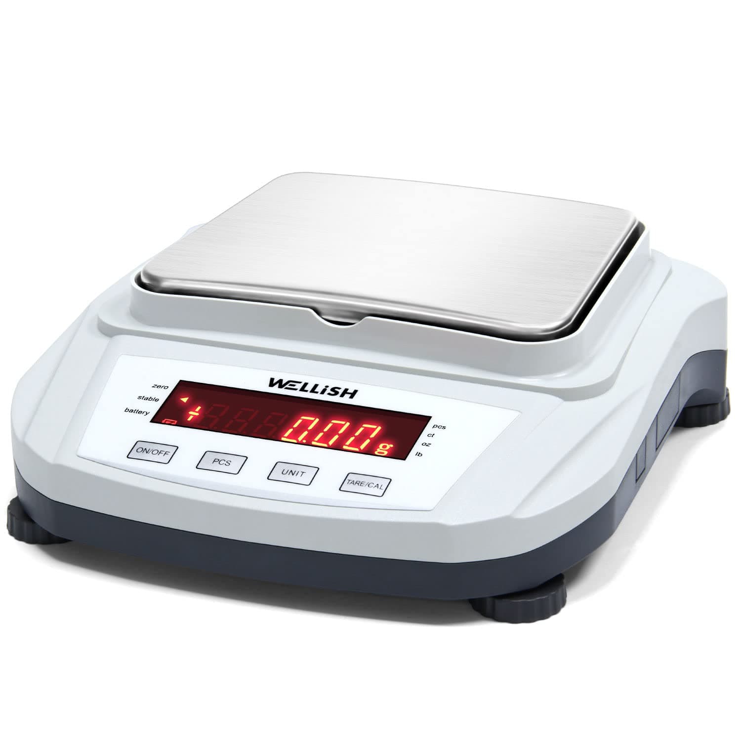 WELLiSH Laboratory Scale Balance 2000g/0.01g Precision Gram Scale Balance LCD Display Electronic Balance Digital Kitchen Scale Jewelry Scale Scientific Balance