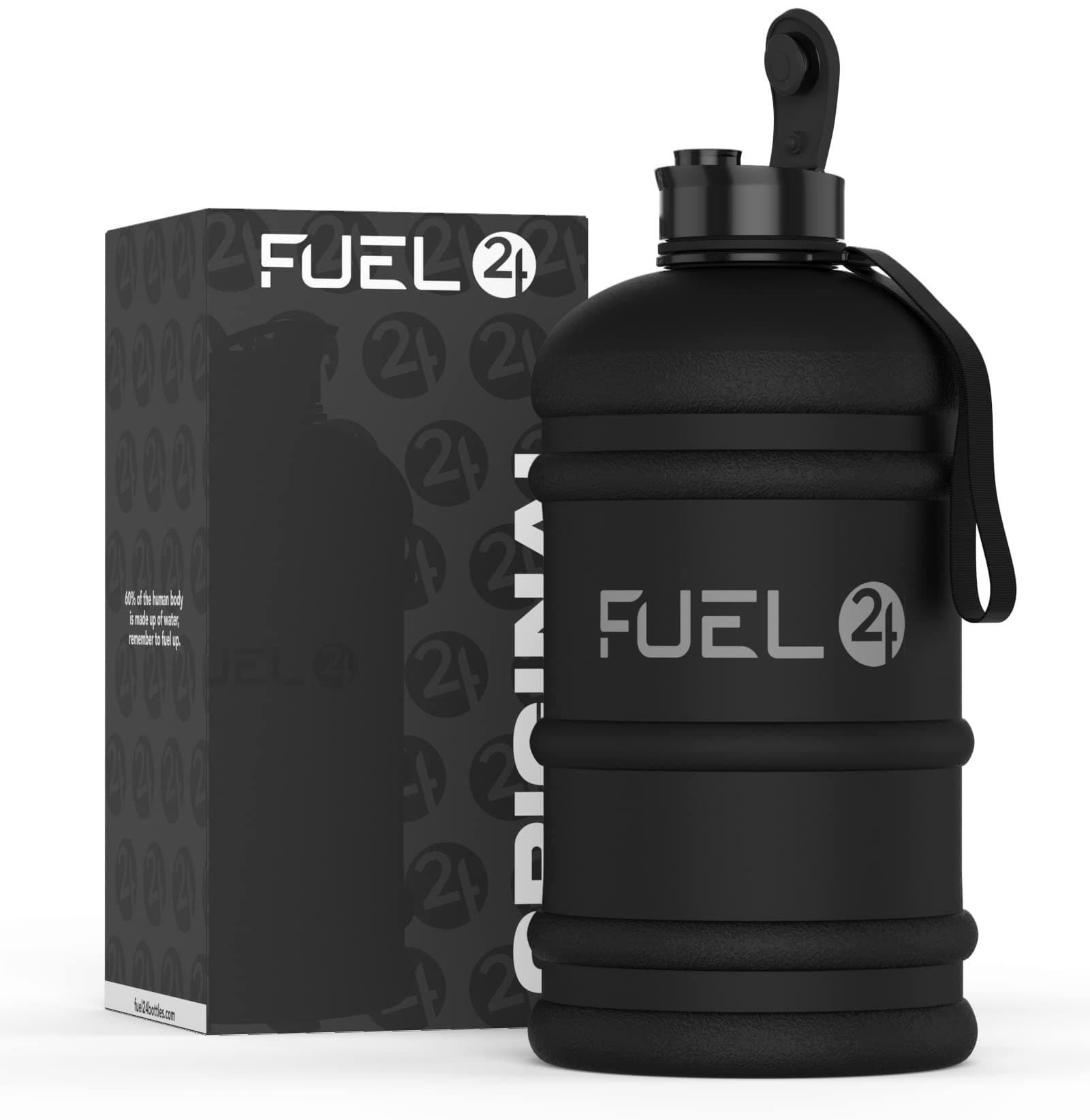 Jug - 2.2 Litre Water Bottle - Extra Strong Flex Material (Plastic) - Drop Proof, Pop or Straw Cap Options - 2.2L Large Gym Sports Bottle, BPA FREE