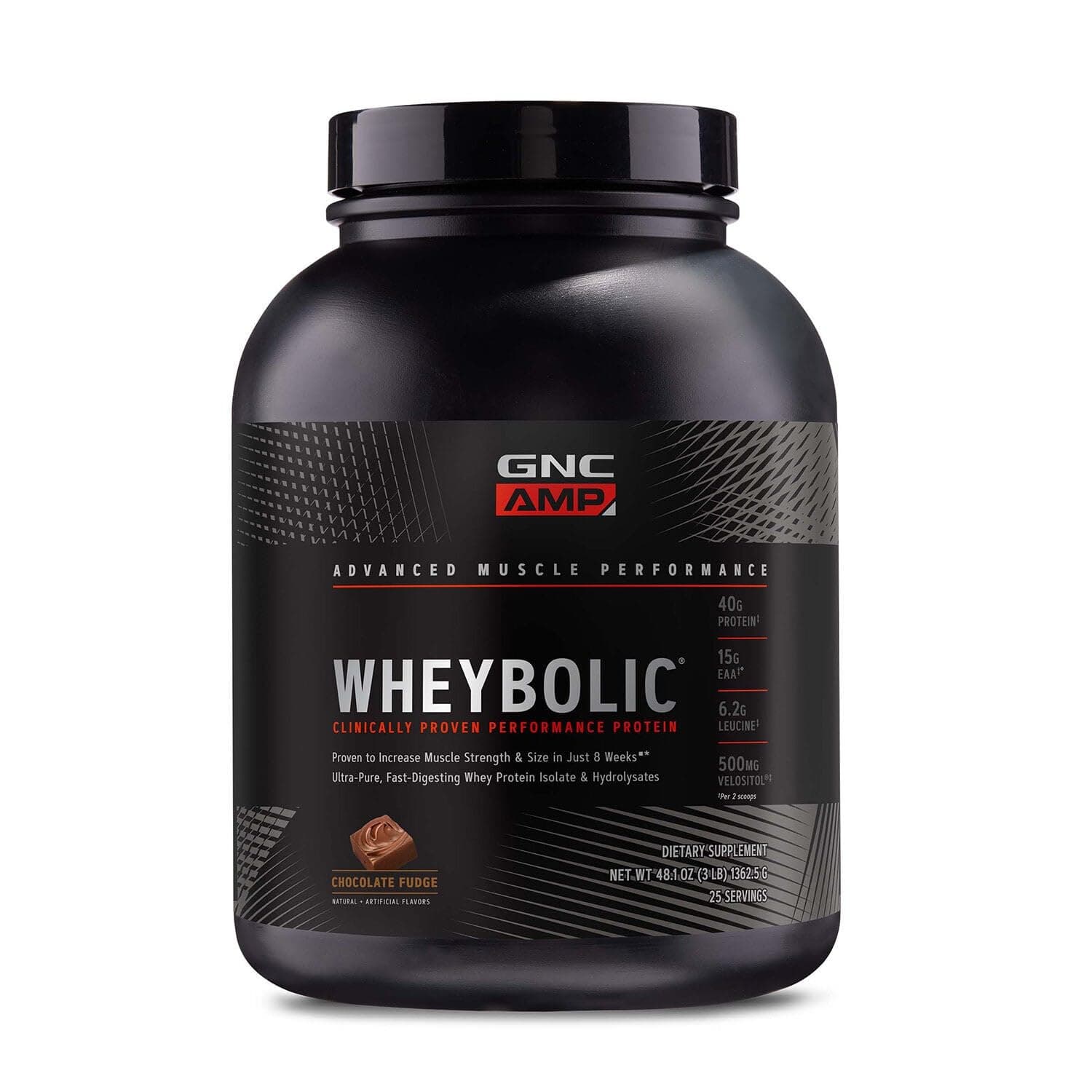 GNC AMP WHEYBOLIC™ WHEY PROTEIN 25 SVG [(CHOCOLATE 55.1 OZ)