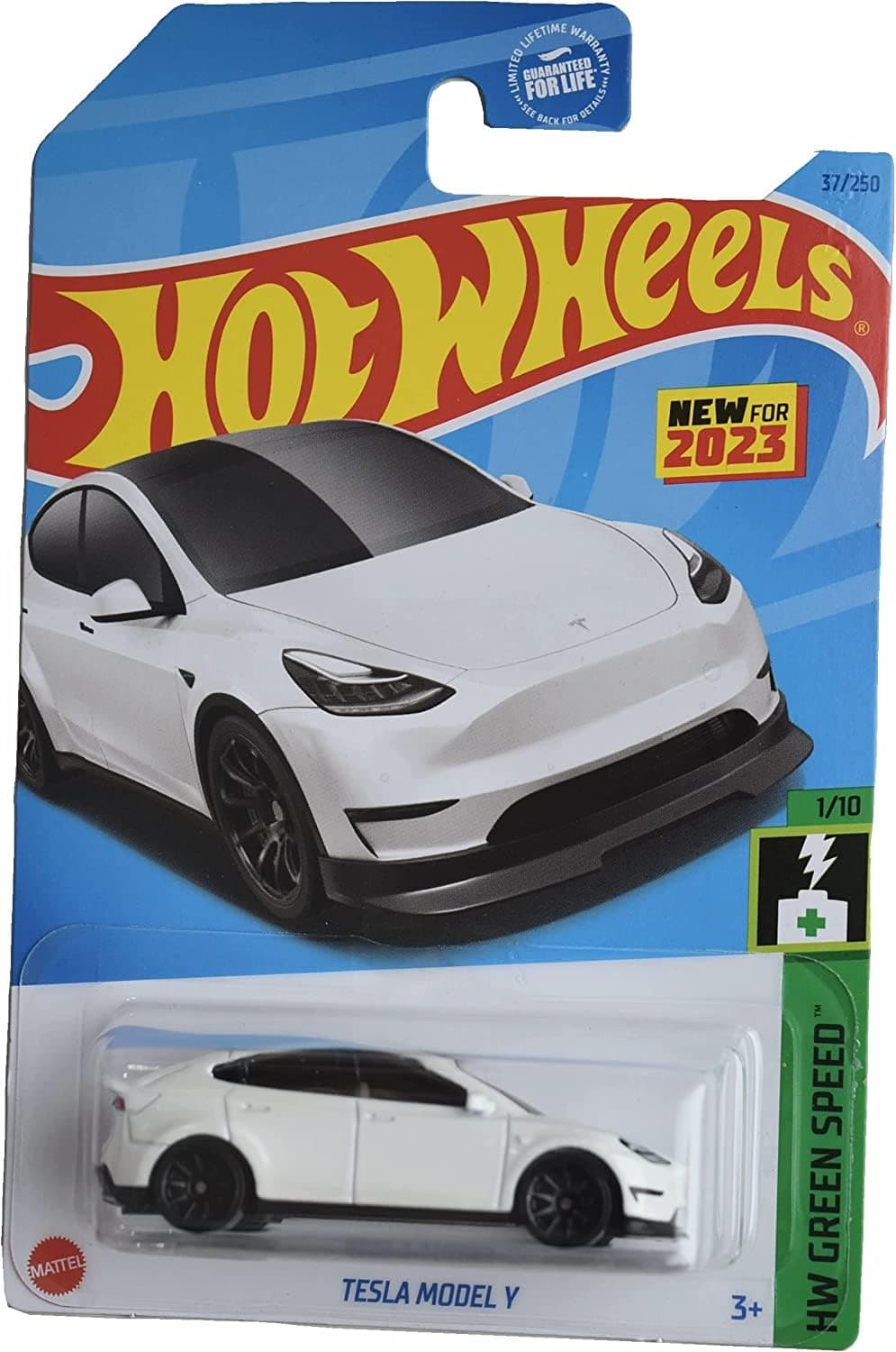 Tesla Model Y - White - HW Green Speed - 2023 - Mint/NrMint Ships Bubble Wrapped in a Box