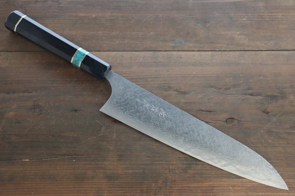 SAJI R2/SG2 GYUTO JAPANESE CHEF KNIFE 240MM WTIH EBONY TURQUOISE HANDLE