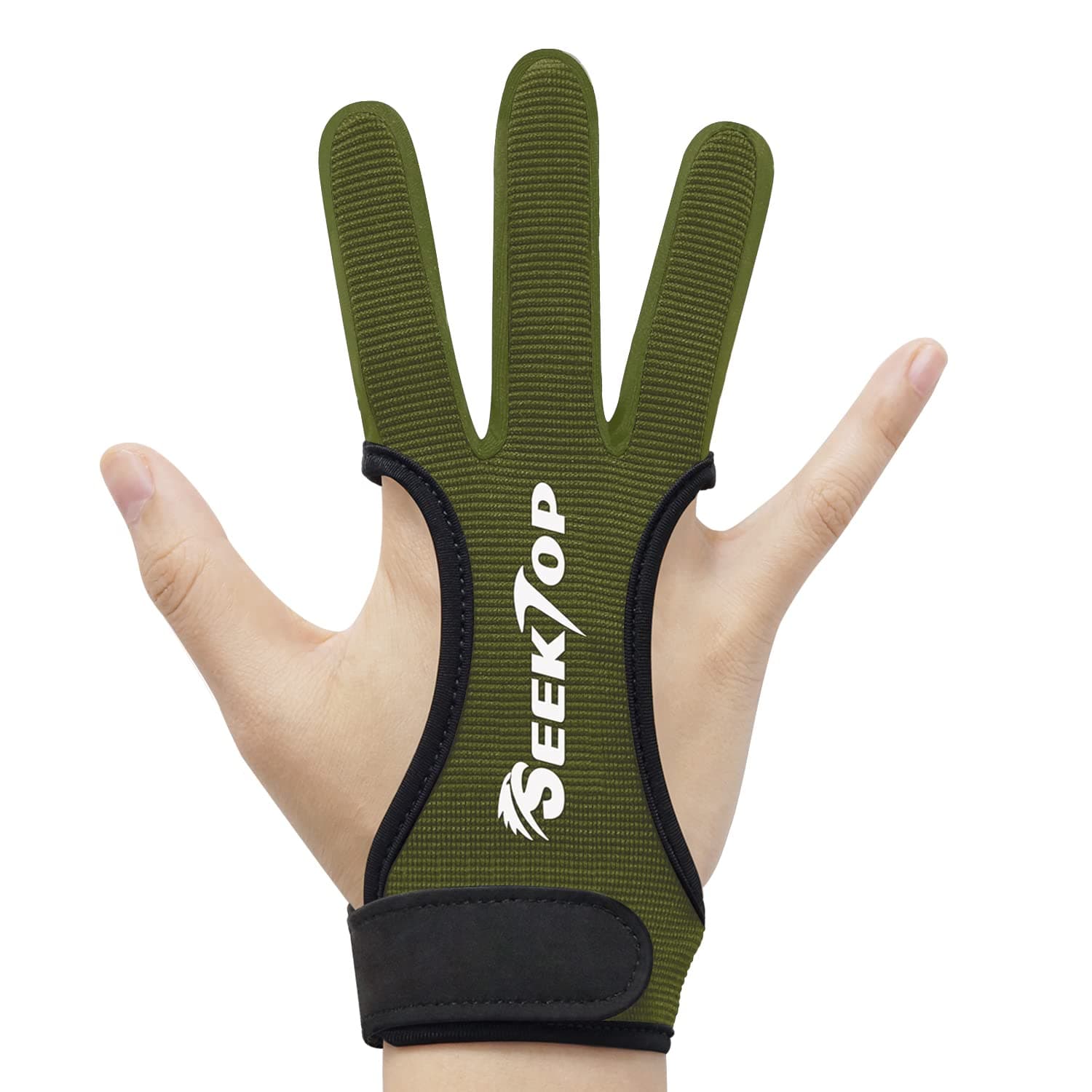 Seektop Archery Gloves Shooting Hunting Leather Three Finger Protector for Youth Adult Beginner