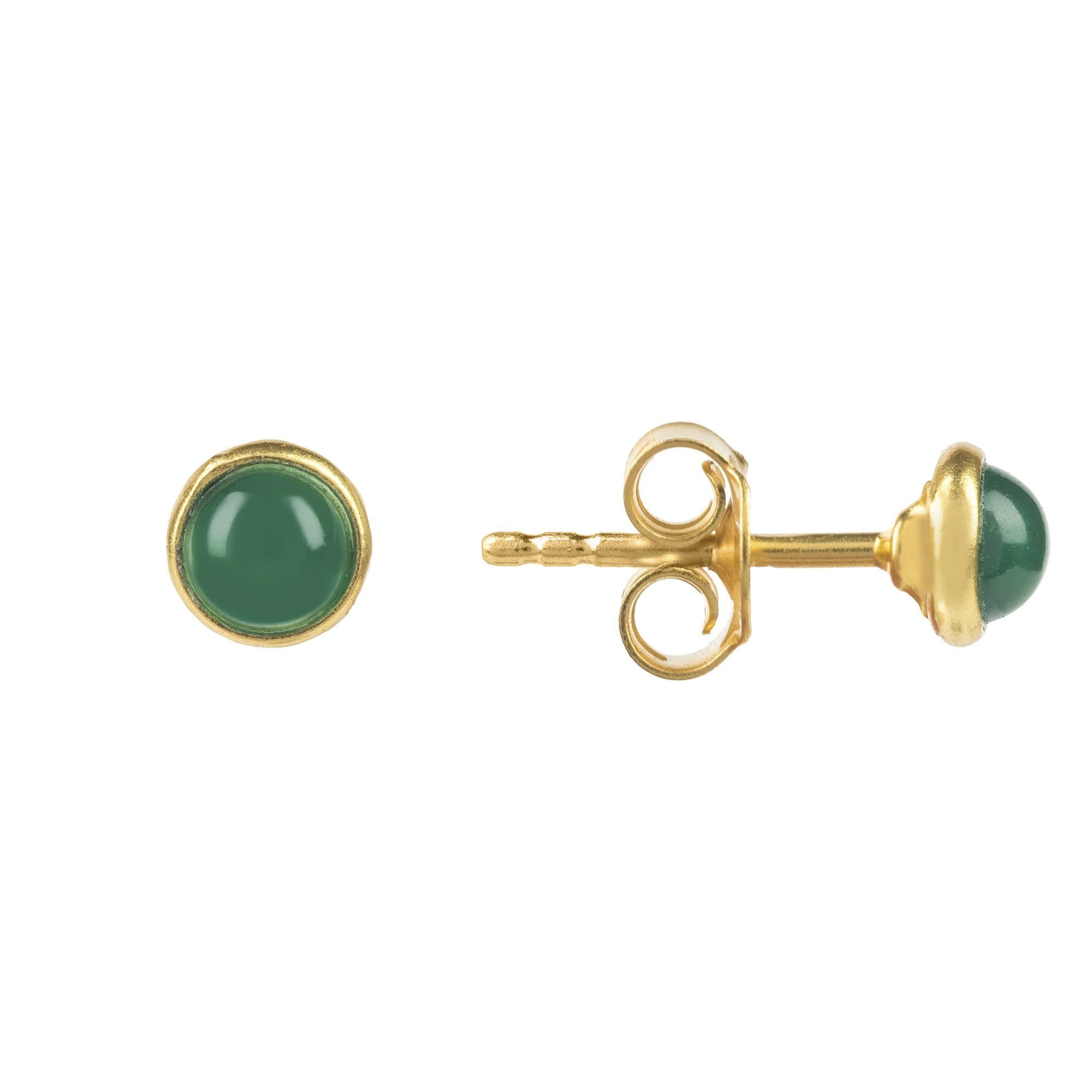 LATELITAWomen's Gold Green Onyx Earrings - 22ct Gold-Plated Sterling Silver - Size Not Specified