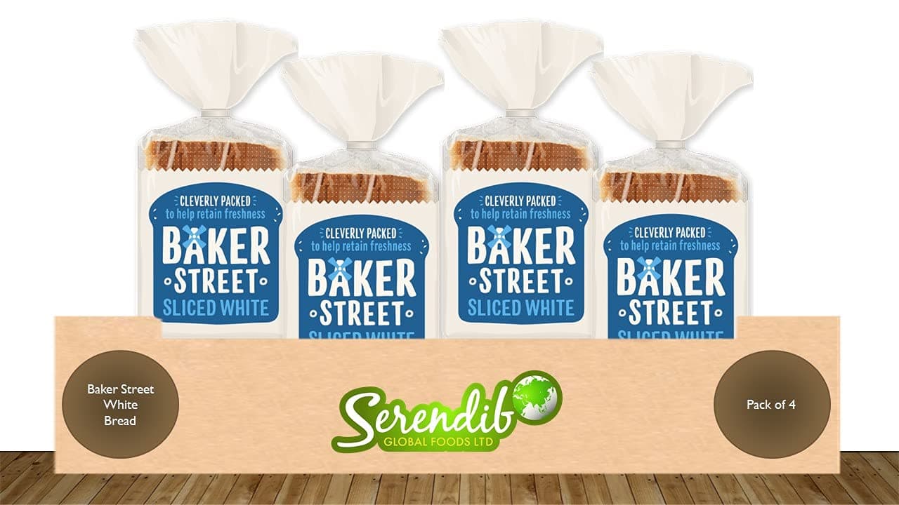 Baker Street White Bread | Pack of 4 | 550g each | Cleverly Packed for Long Life Freshness | Pre-Sliced