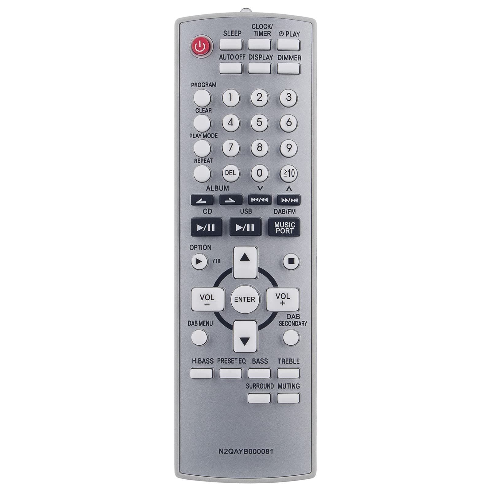 AULCMEET N2QAYB000081 Replacement Remote Control fit for Panasonic CD Stereo System SC-PMX2DB SB-PMX2