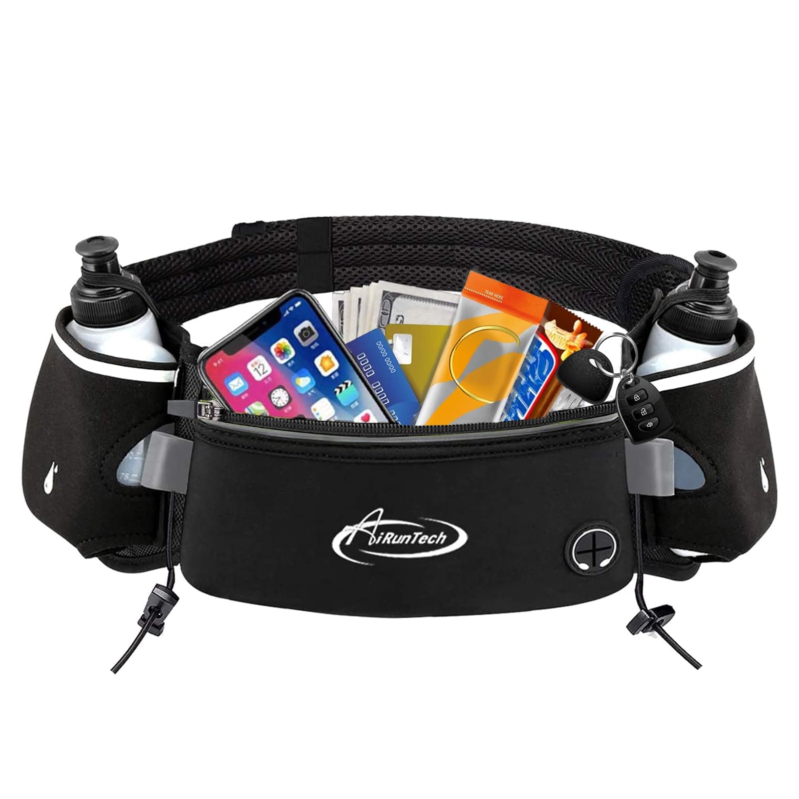 AiRunTech Hydration Running Belt with Water Bottle, Running Fanny Pack for Phone and Wallet Holder, Running Bag Runners Essentials Accessories Marathon Triathlon Walking Jogging Gear Gift
