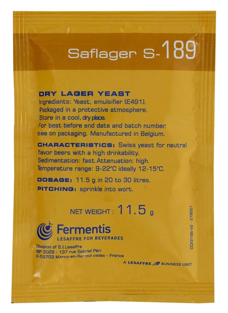 Fermentis B017TIGRX4 Saflager S-189 Dry Lager Yeast (11.5 Gram Pack), Multicolor