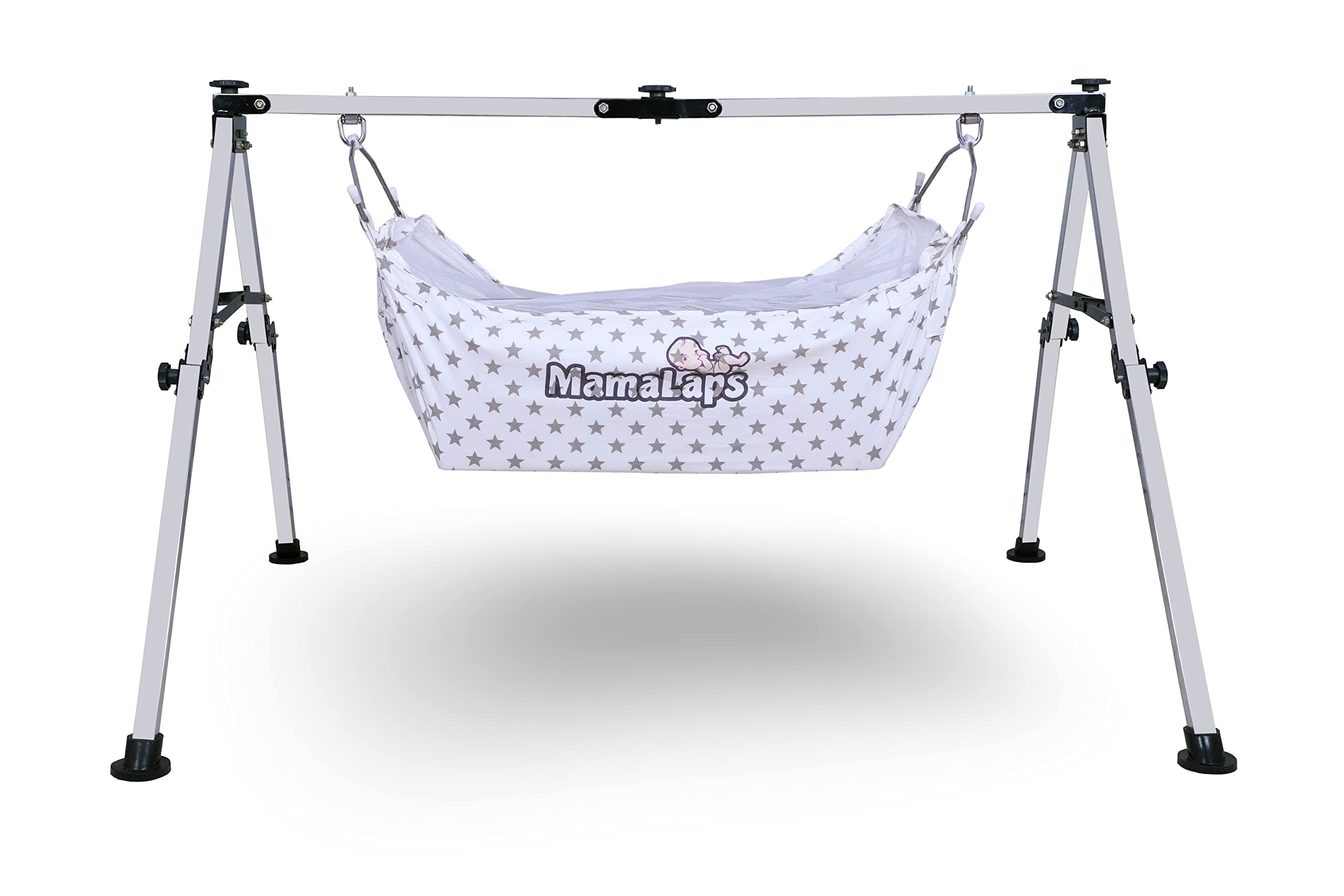 MamaLaps Foam Automatic Adjustable Baby Cradle (Nri Full Manual Cradle), Black