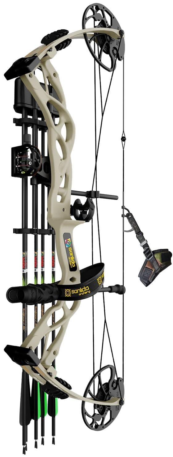 Sanlida Dragon X9 Ready to Hunt Compound Bow Package for Adults, Archery Compound Bow and Arrow Set, 0-70 Lbs Draw Weight, No Bow Press Needed, Limited Life-time Warranty, RH Only