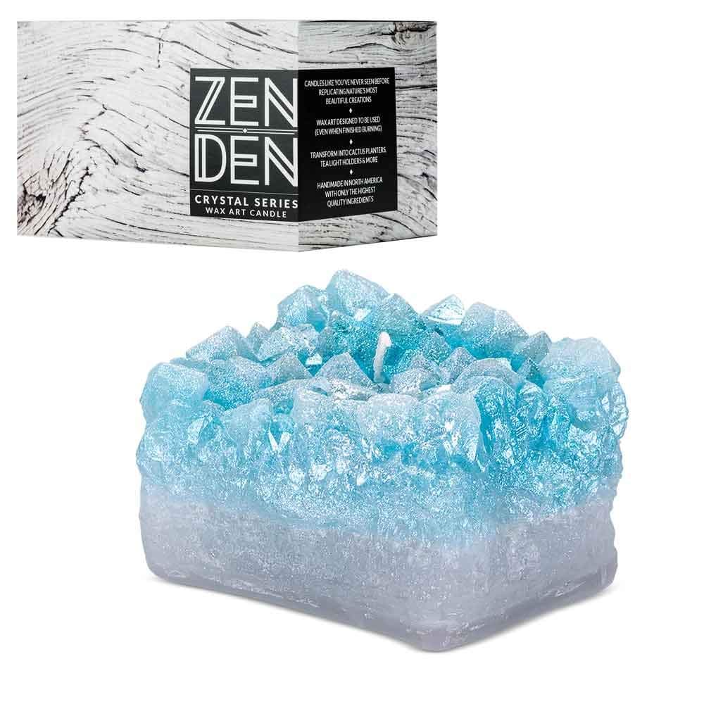 Quartz Crystal Cluster Candle (Celestite) - Handcrafted Crystal Shaped (Wax) Candle - for Home Décor, Meditation and Positive Energy