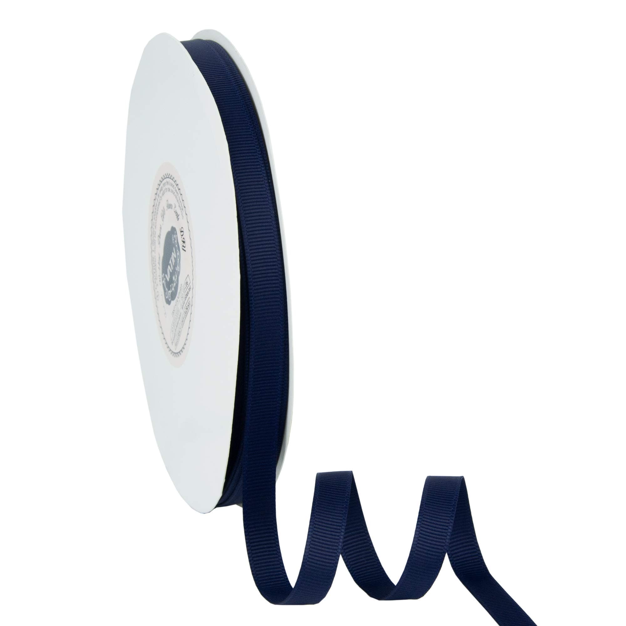 VATIN Solid 3/8" Grosgrain Ribbon, 50-Yard, Navy Blue
