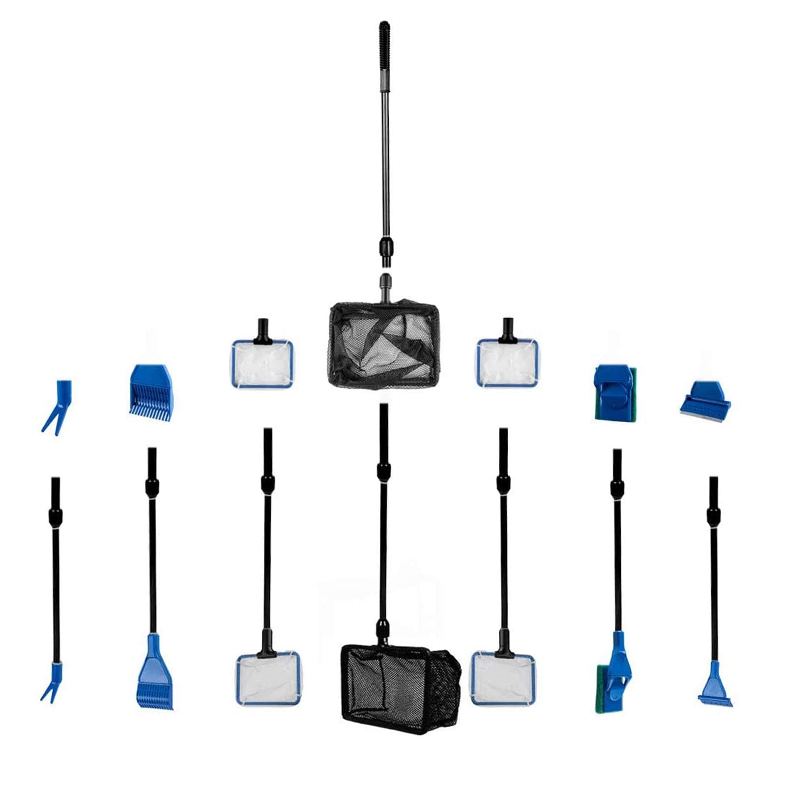 GIEMSON 6 in 1 Aquarium Fish Tank Cleaning Tools Functional Long Handle Clean Brush for Fish Tank Cleaning