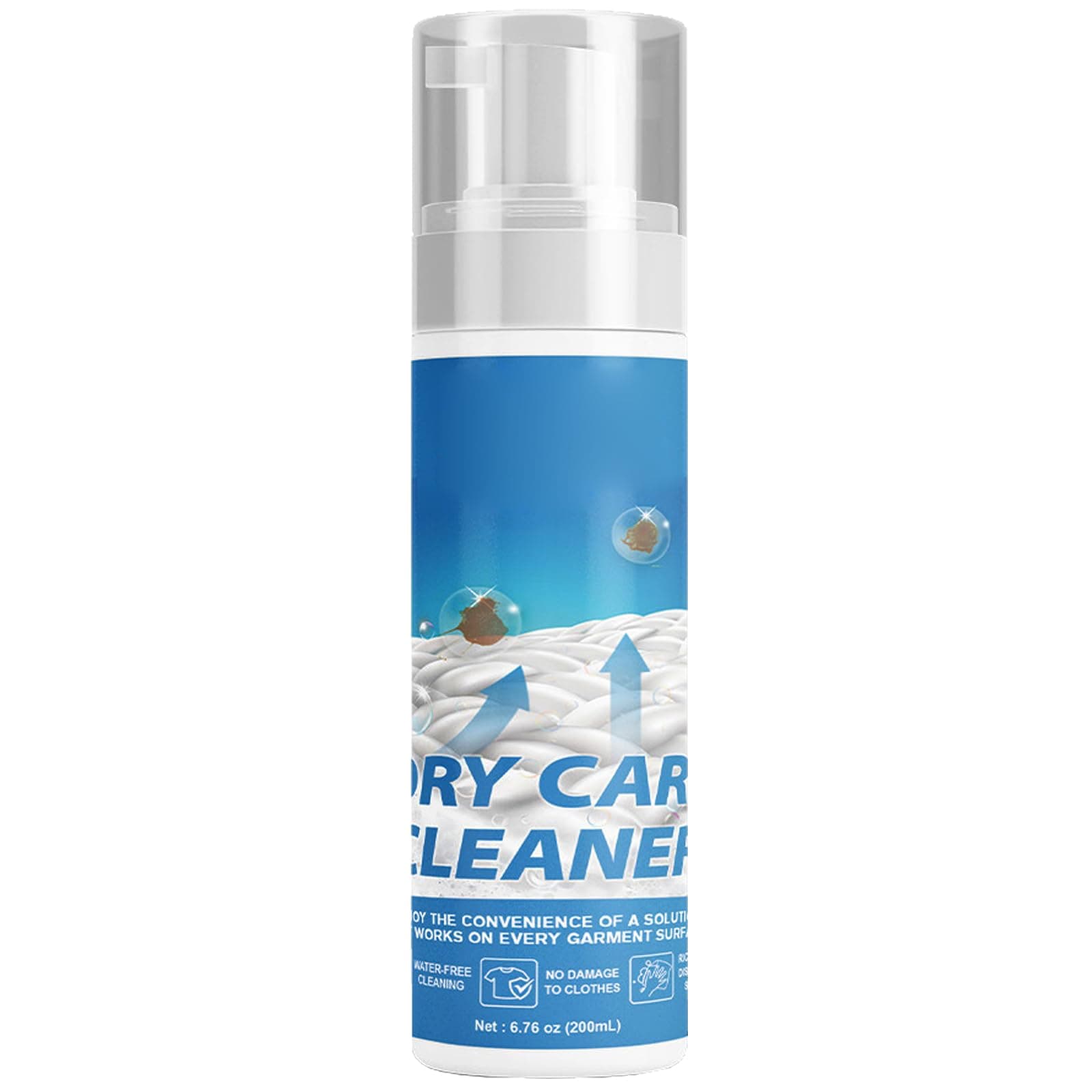 All-in-One Powerful Stain Remover Clothes,Wash-Free Dry Foam Cleaner,Powerful Stain Remover Clothes Dry-Clean Spray,Dry Stain Remover Cleaning Fluid Agent,Dry Stain Remover for Clothes,200ML