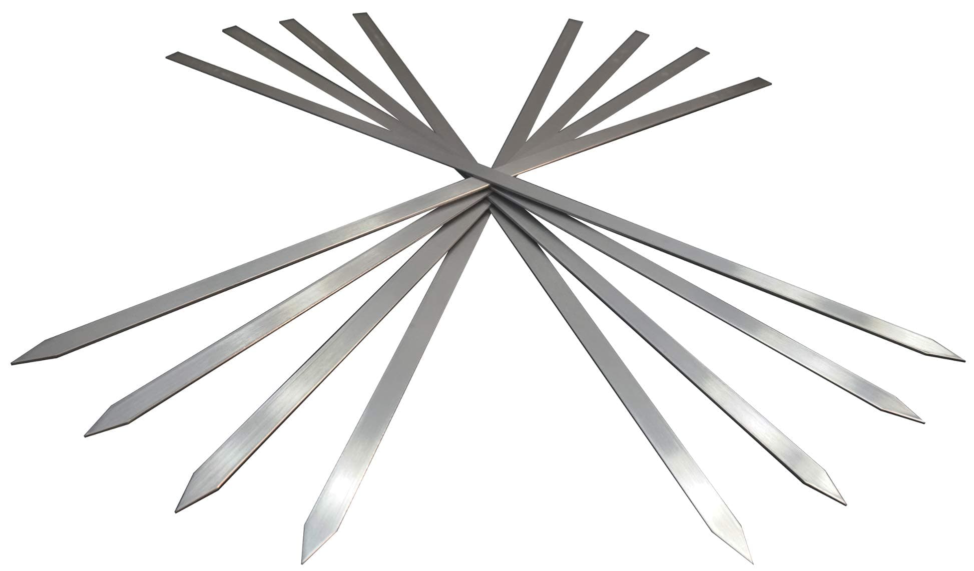 SHOPTADA Set of 8 Professional Stainless Steel Shish Kebob Skewers, 24" x 1/2", Bite-Size BBQ Appetizers (Wings, Vegetables)