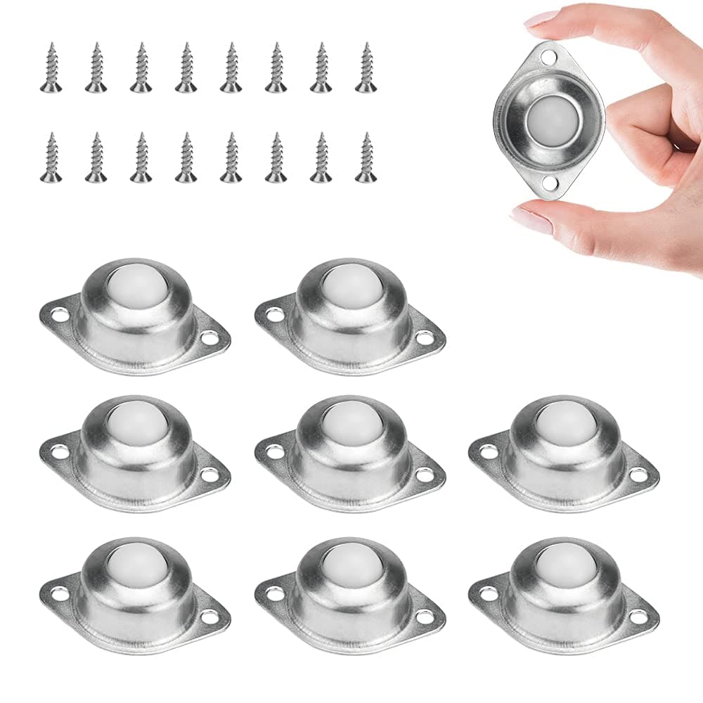 STCRERAG 8Pcs Ball Transfer Bearing Roller 2 Holes Transferring Ball Wheel Un...