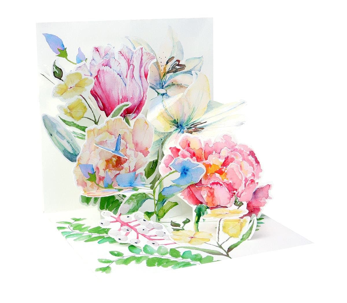 3D Pop Up greeting card - Watercolor Bouquet