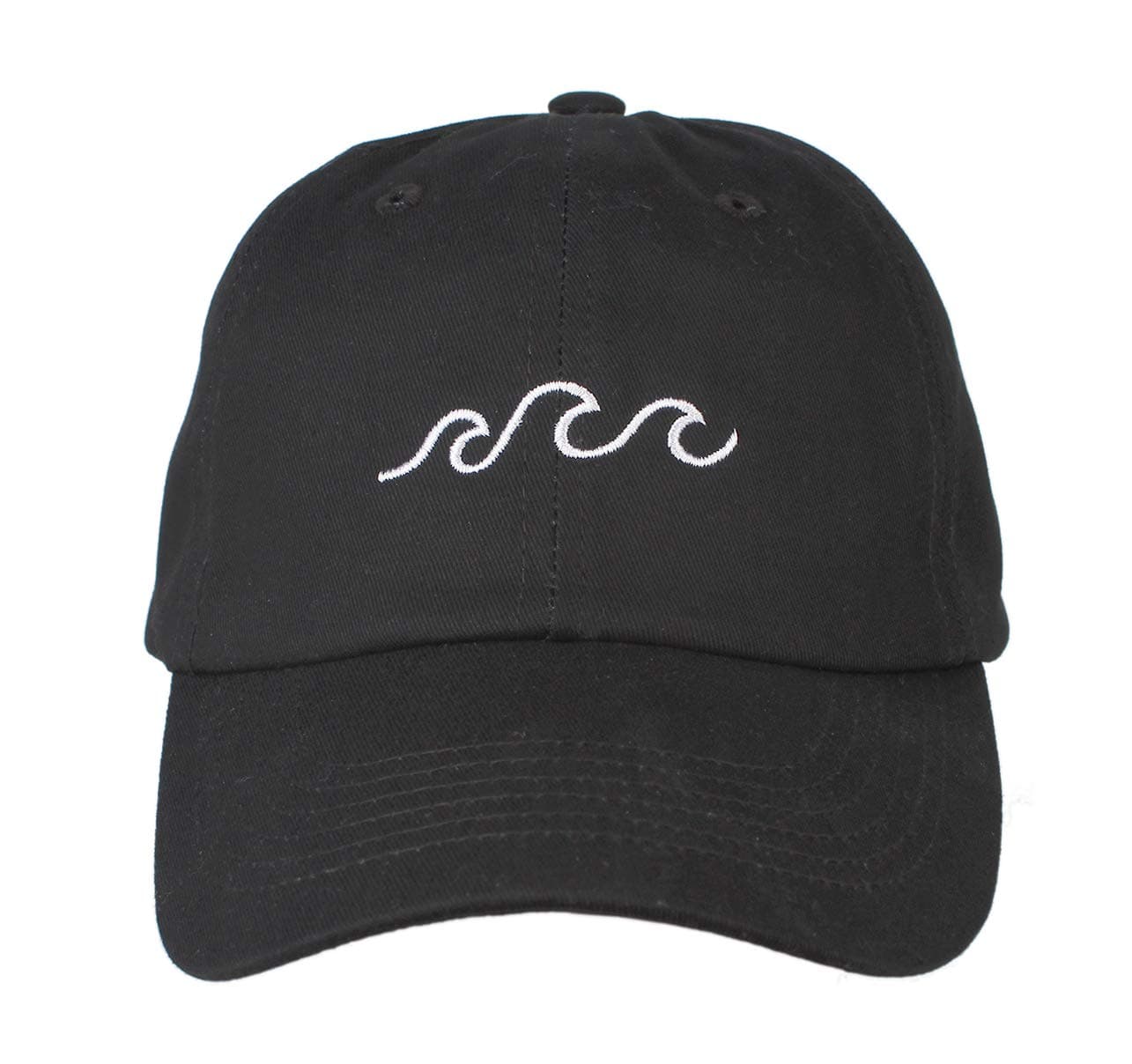 Kokkn Baseball Cap K-pop Boys Outdoor Iron Ring Snapback Hat Casual Adjustable Dad Hat Hip Hop Hat (Ocean Wave-Black)