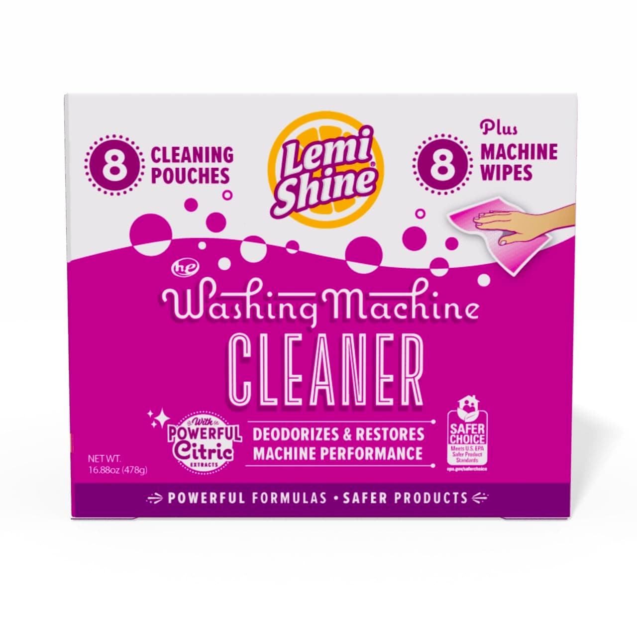 Washing Machine Cleaner | Citric Acid | Hard Water Cleaner | Fits Front & Top Load Washing Machines 8 Count