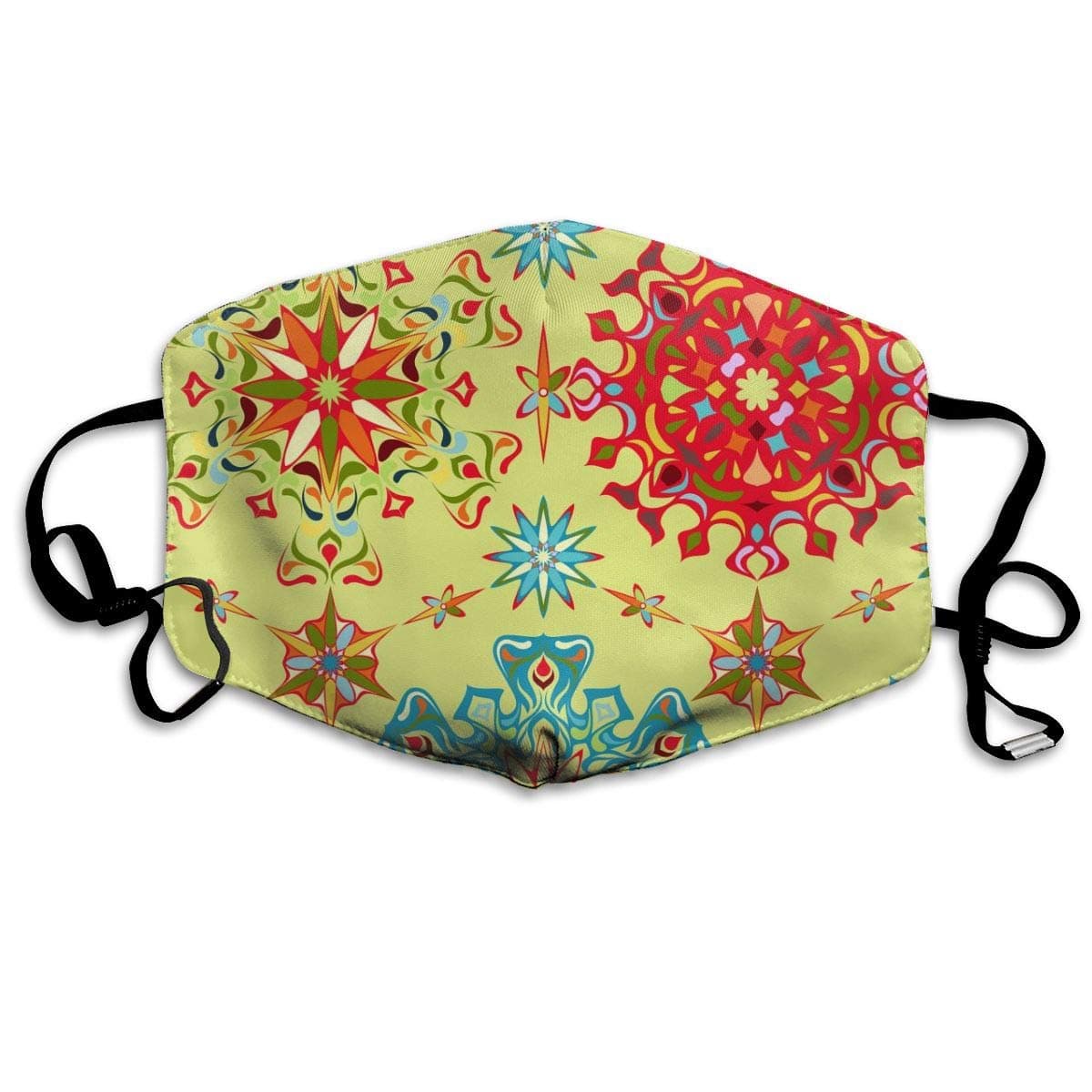 Flower Yellow Red Dust Mask, Reusable Washable Mouth Masks, Adjustable Warm Face Mask Unique Cover Filters Blocking Pollen Pollution Germs