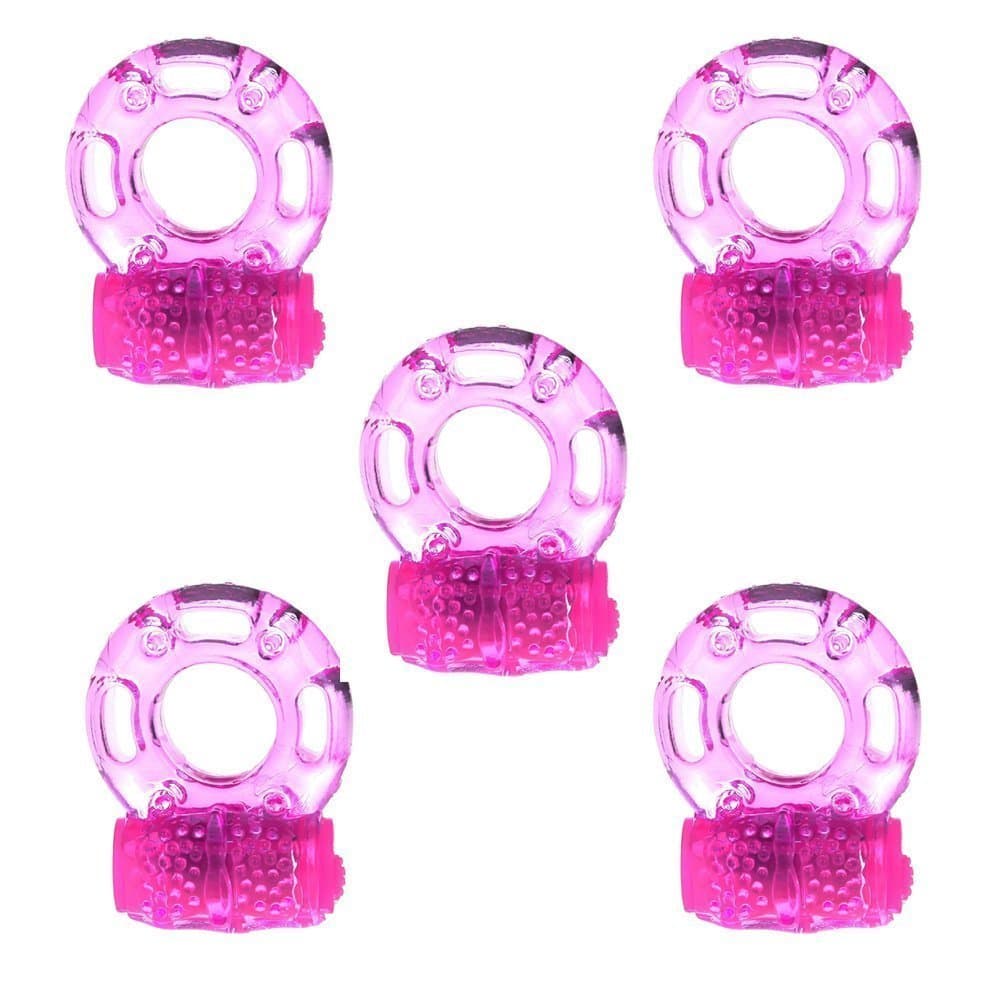 5PCS Butterfly Tongue Design Mens Silicone Massage Delay Rings-6