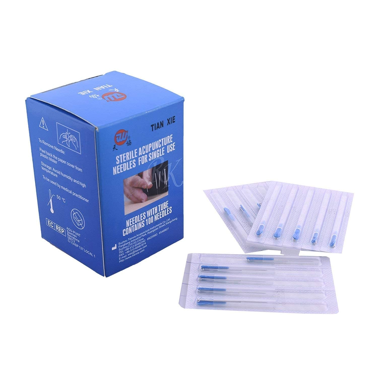 RKF Acupressure Dry Needles 0.25x13mm Physiotherapy Acupuncture Needles Tube Box Single Use 0.25x13 - Pack of 100 Pcs