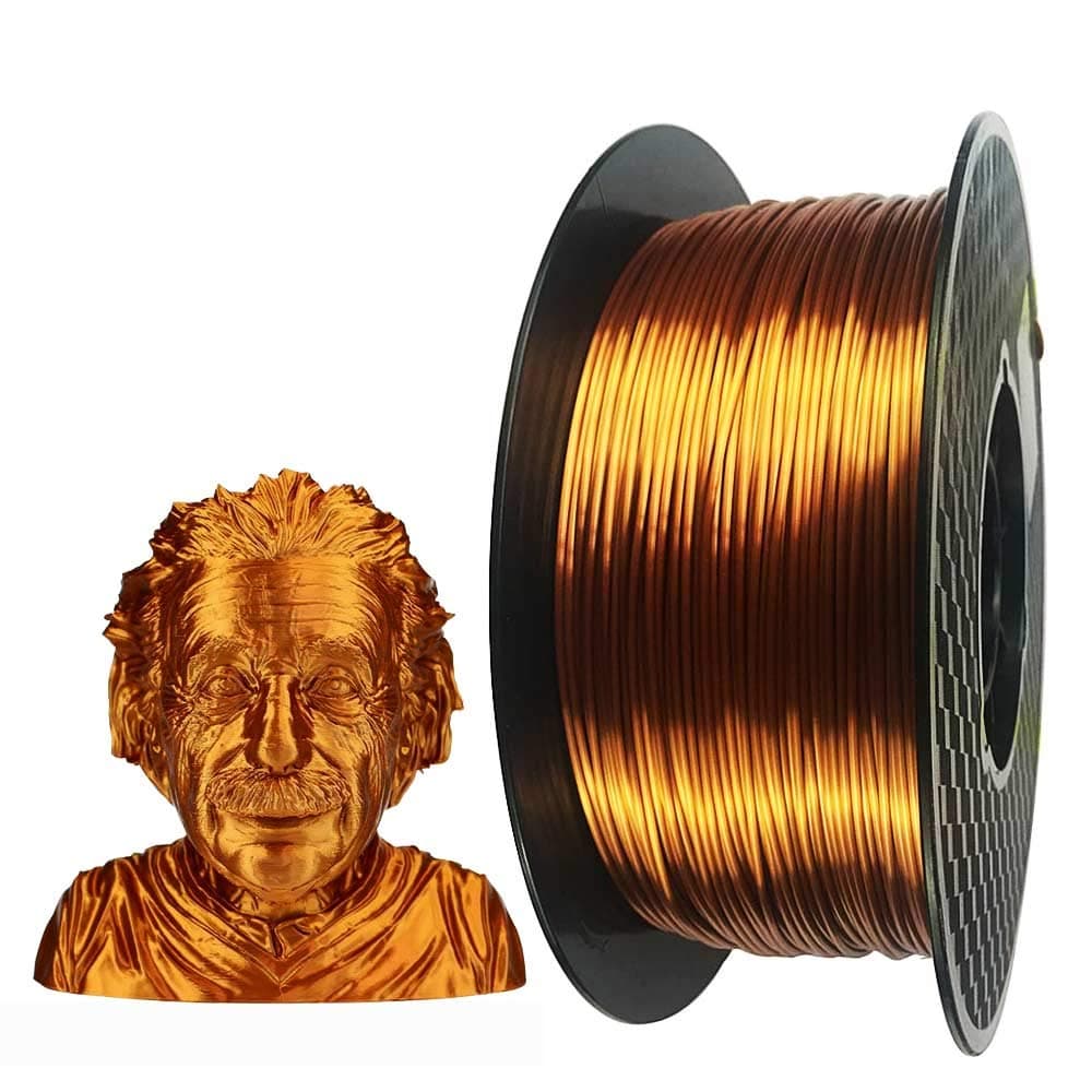 Silk Copper PLA 3D Printer Filament 1.75 mm 1KG 2.2LBS Spool 3D Printing Material Shine Silky Shiny Metallic Metal Copper PLA Filament