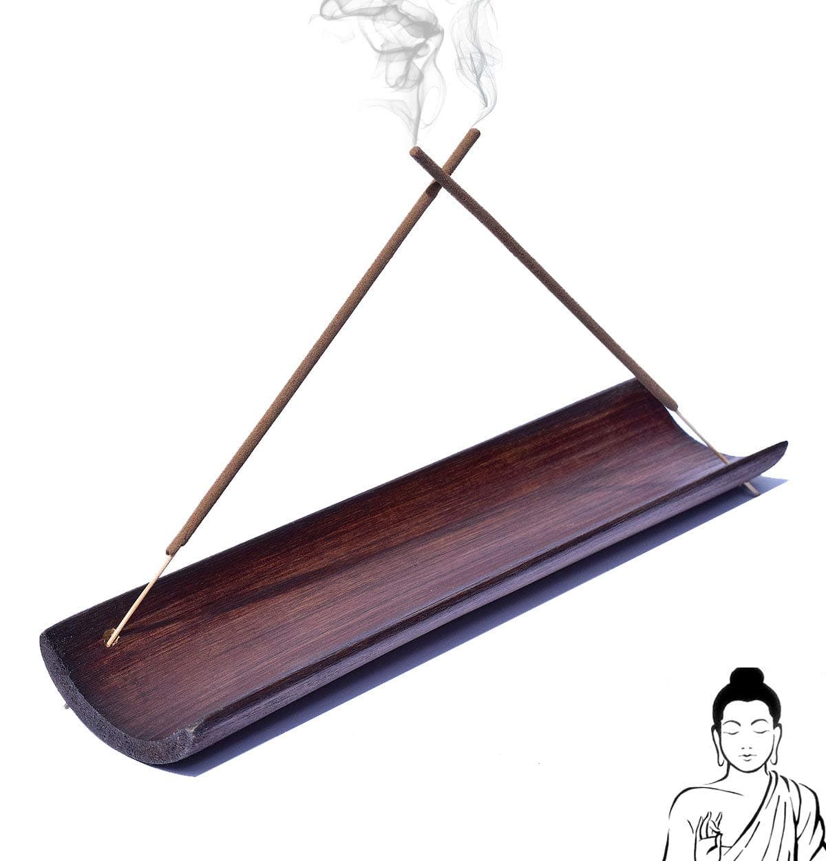 Bamboo Incense Holder - Best No-Mess Incense Burner Perfect for Home Decorations - Double Incense Stick Holder for Extra Aroma and Mixing Scents - Unique Insence Burner Holder