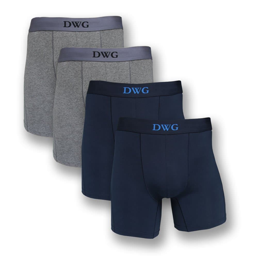 DWG Men's Boxer Briefs Underwear Soft Combed Cotton Stretch Underwear 4 Pack