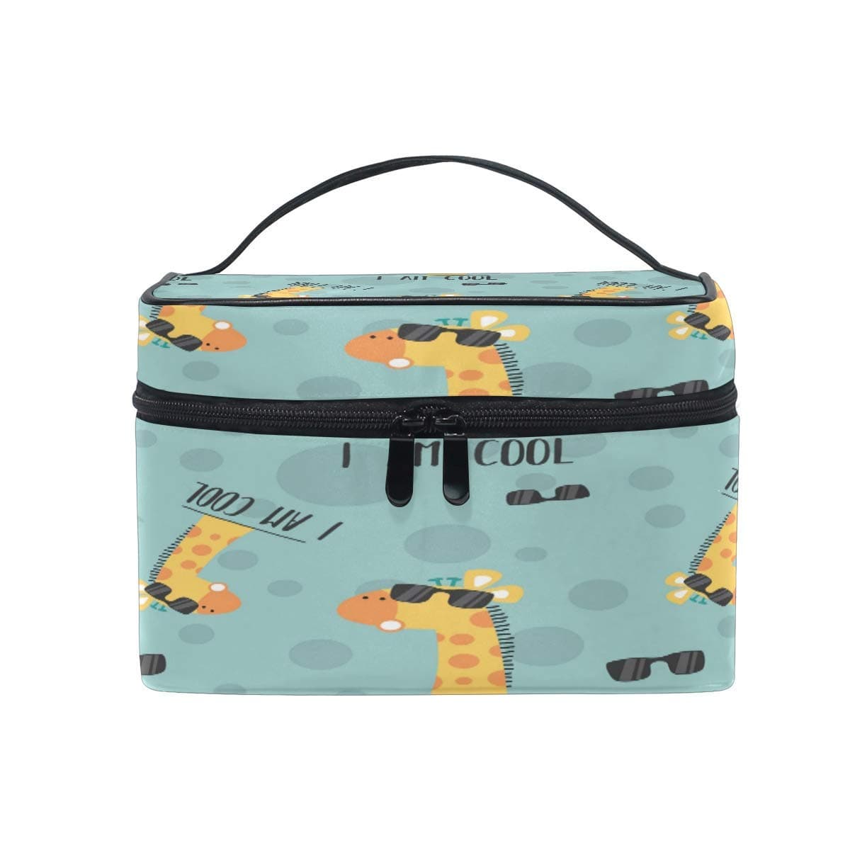 Makeup Bag Cool Animal Giraffe Polka Dots Cosmetic Case Travel Portable Carry Cosmetic Brush Box Organizer Storage for Women