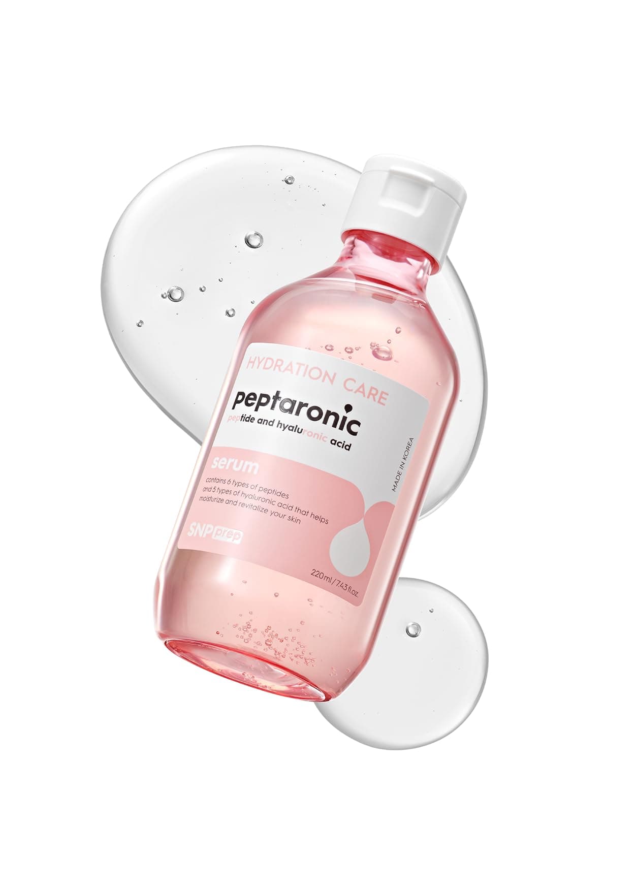 Snp 6 Peptides + 5 Hyaluronic Acid Face Serum | Firming, Soothing & Moisturizing Korean Skincare for Dry Skin | Lightweight & Non-Sticky Serum for Sensitive Skin | 7.43 fl oz