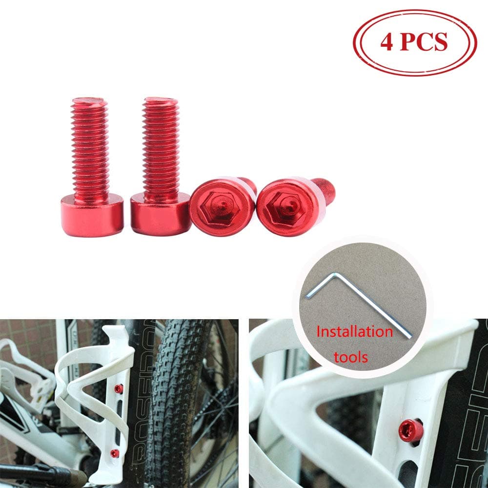 YESON Precision Anodized Water Bottle Cage Bolts M5 x 12mm/M5 x 15mm Bike Screws for MTB Mountain Bike Bicycle Cycling Bottle Cage Cycling Accessories 4PCS