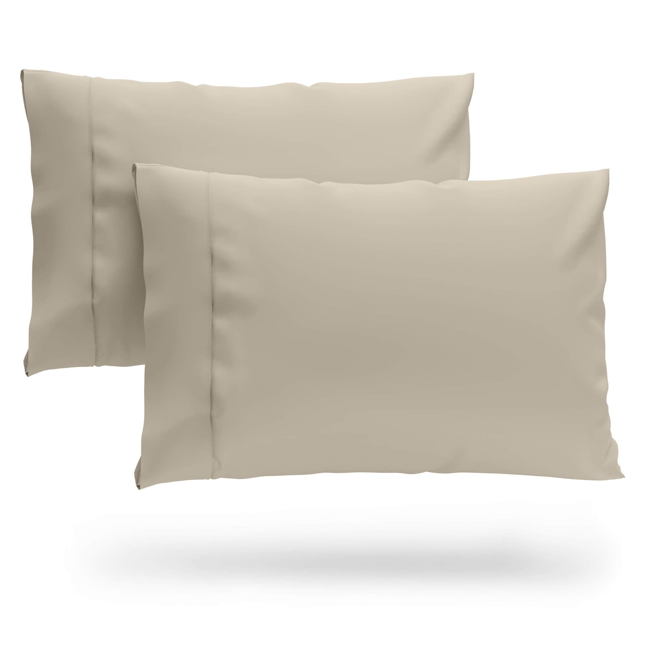 Luxury Cooling Rayon Derived from Bamboo Blend Ultra Soft Pillow Cases - Cooling & Breathable - Set of 2 Pillowcases with Envelope Closure (Standard, Tan)