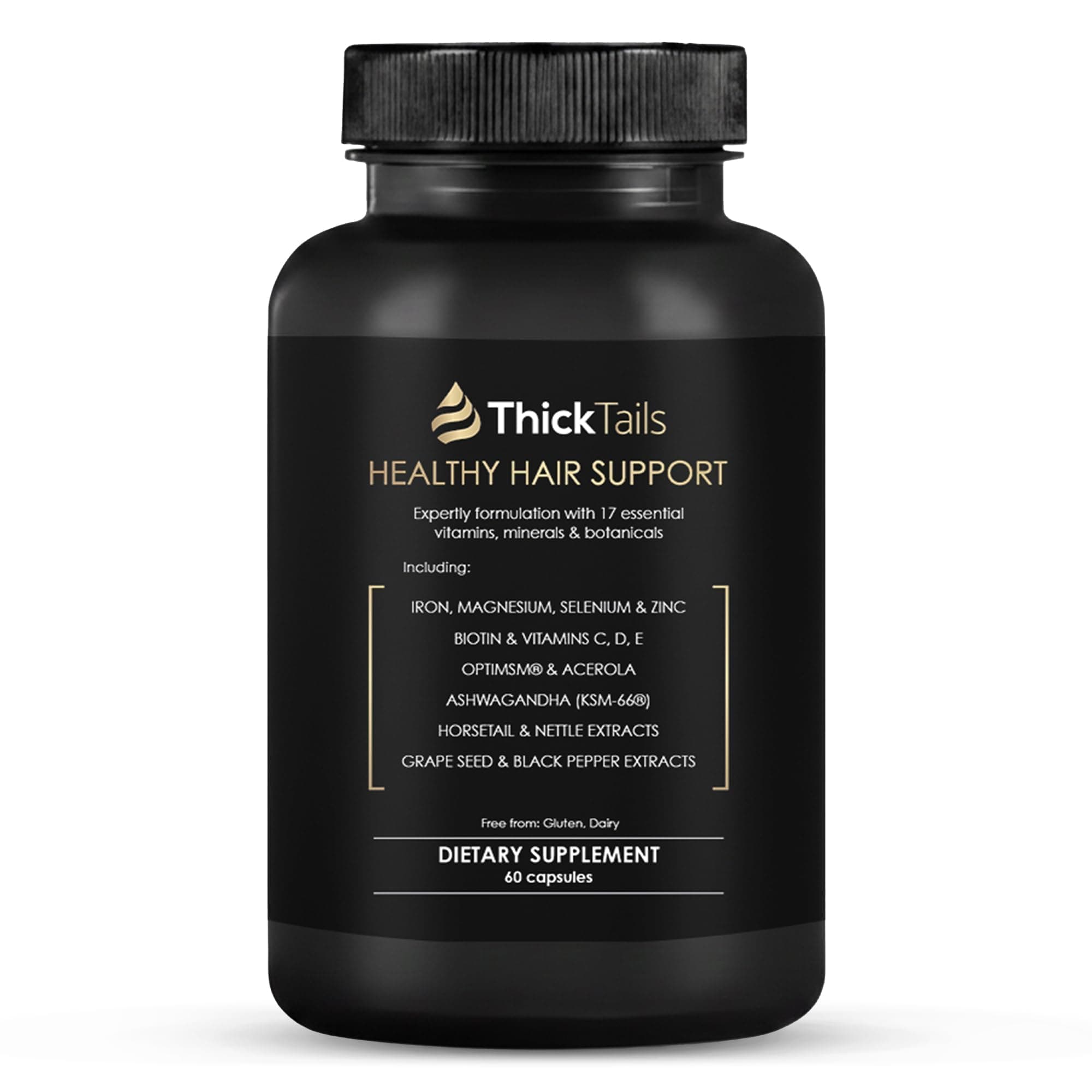 ThickTails Hair Growth Supplement- DHT Blocker for Women with Thinning Hair Prone to Breakage. Biotin Horsetail Green Tea Collagen. Prevents Hair Loss. Stimulates Hair Regrowth (1 Month Supply)