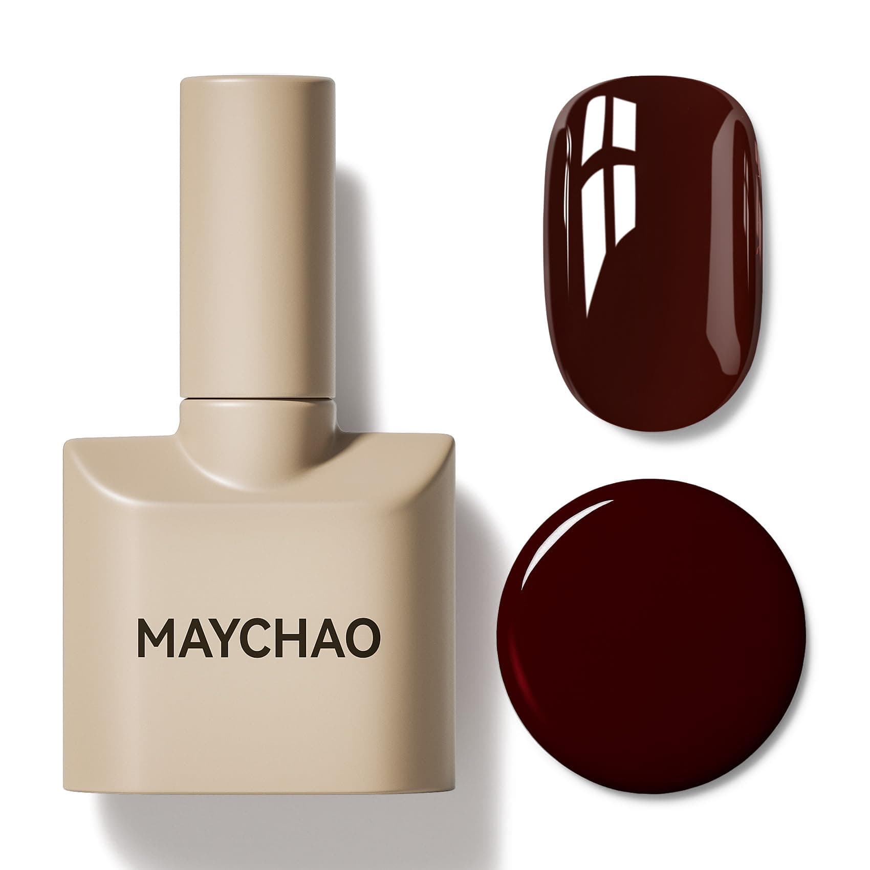 MAYCHAO 15ML Gel Nail Polish 1Pc Deep Cherry Red Nail Polish Soak Off UV LED Blood Red Nail Gel Polish Nail Art Starter Manicure Salon DIY at Home, 0.5 OZ
