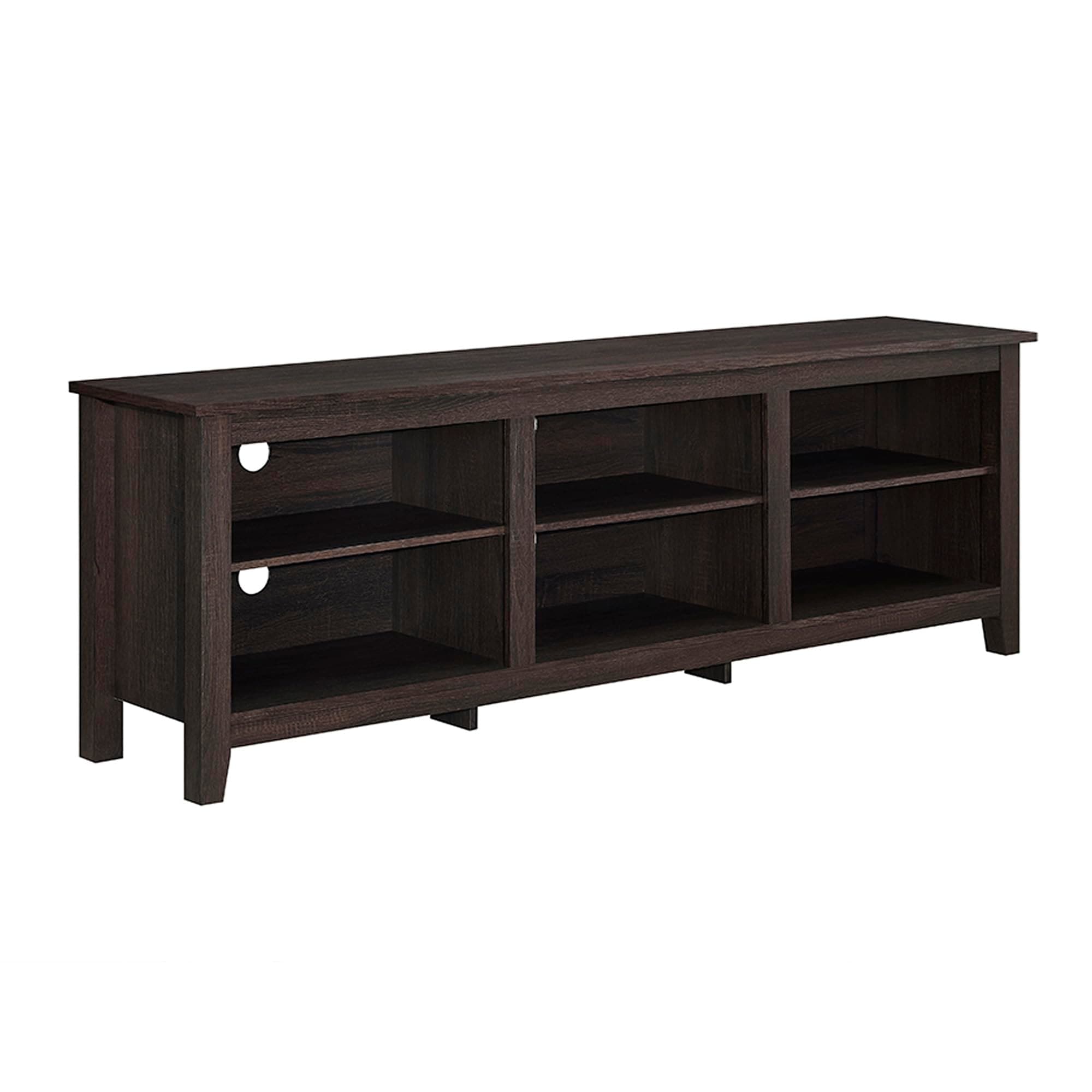 Walker EdisonWren Classic 6 Cubby TV Stand for TVs up to 80 Inches, 70 Inch, Espresso