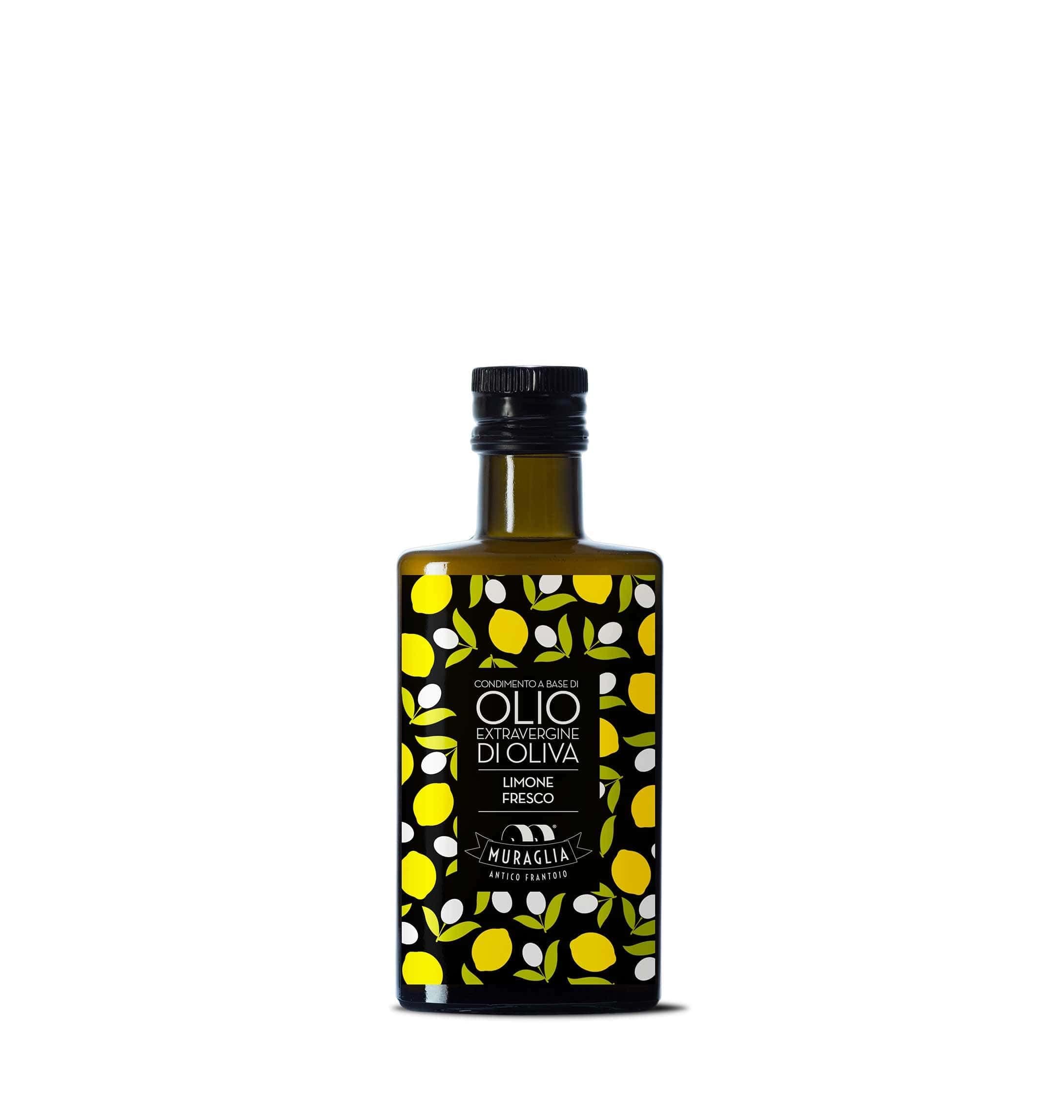 Frantoio Muraglia, Glass Bottle with Extra Virgin Olive Oil, Lemon Aromatic 200ml